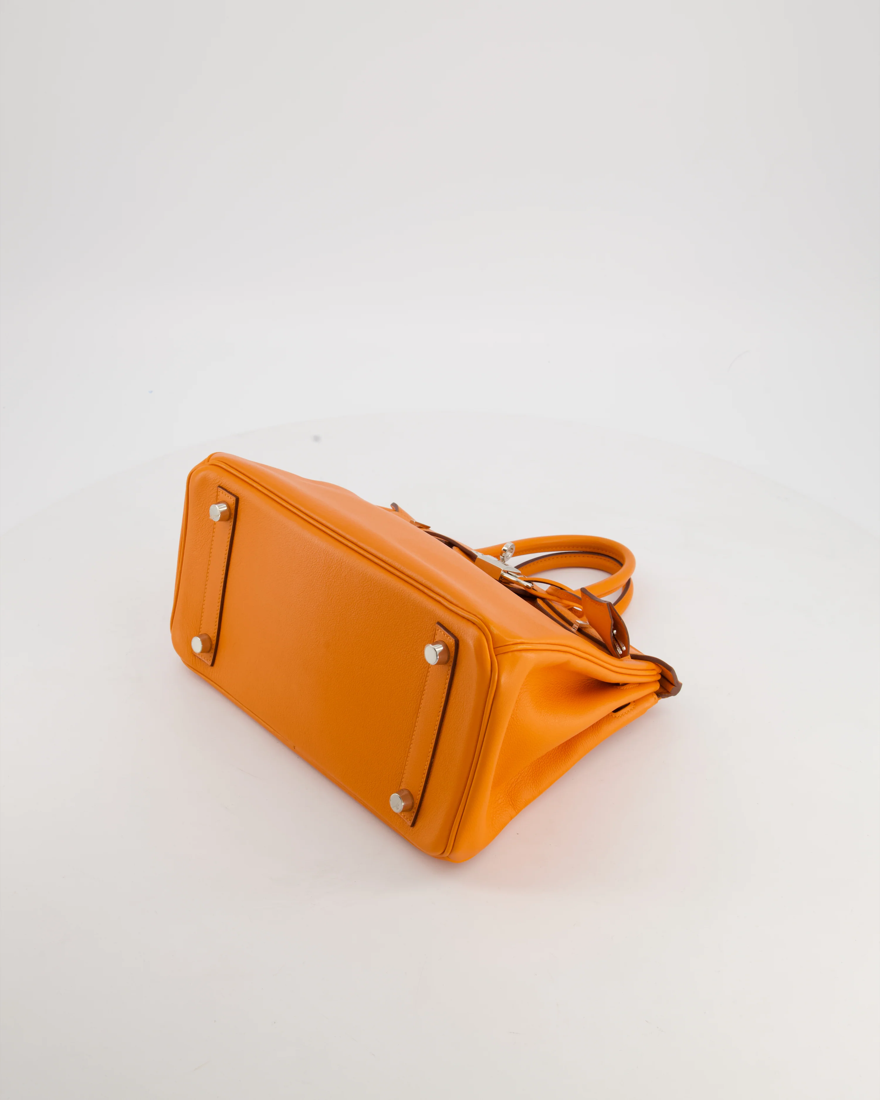 Hermès Birkin 25 Retourne Bag in Orange Swift Leather with Palladium Hardware - Image 20