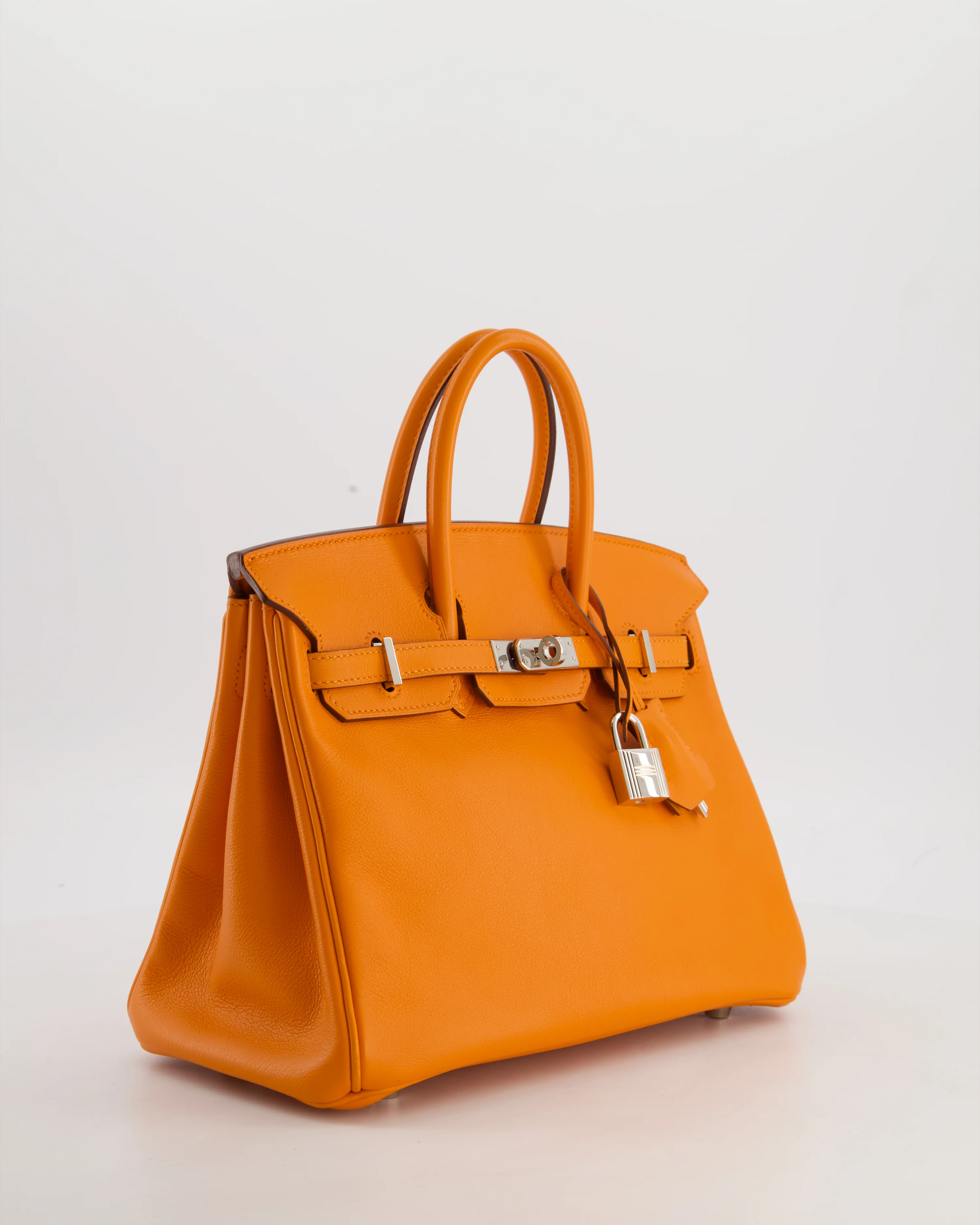 Hermès Birkin 25 Retourne Bag in Orange Swift Leather with Palladium Hardware - Image 3