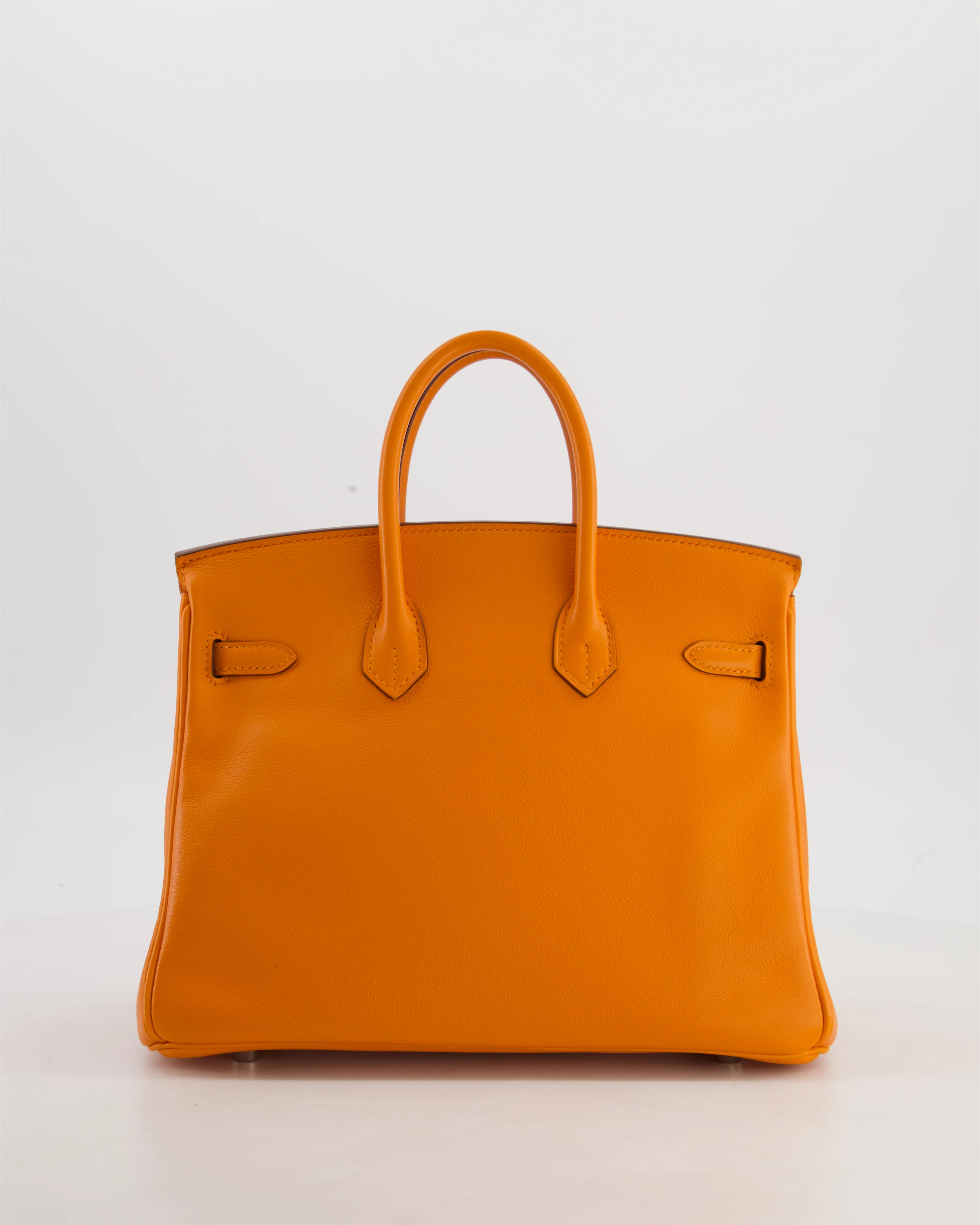 Hermès Birkin 25 Retourne Bag in Orange Swift Leather with Palladium Hardware - Image 6