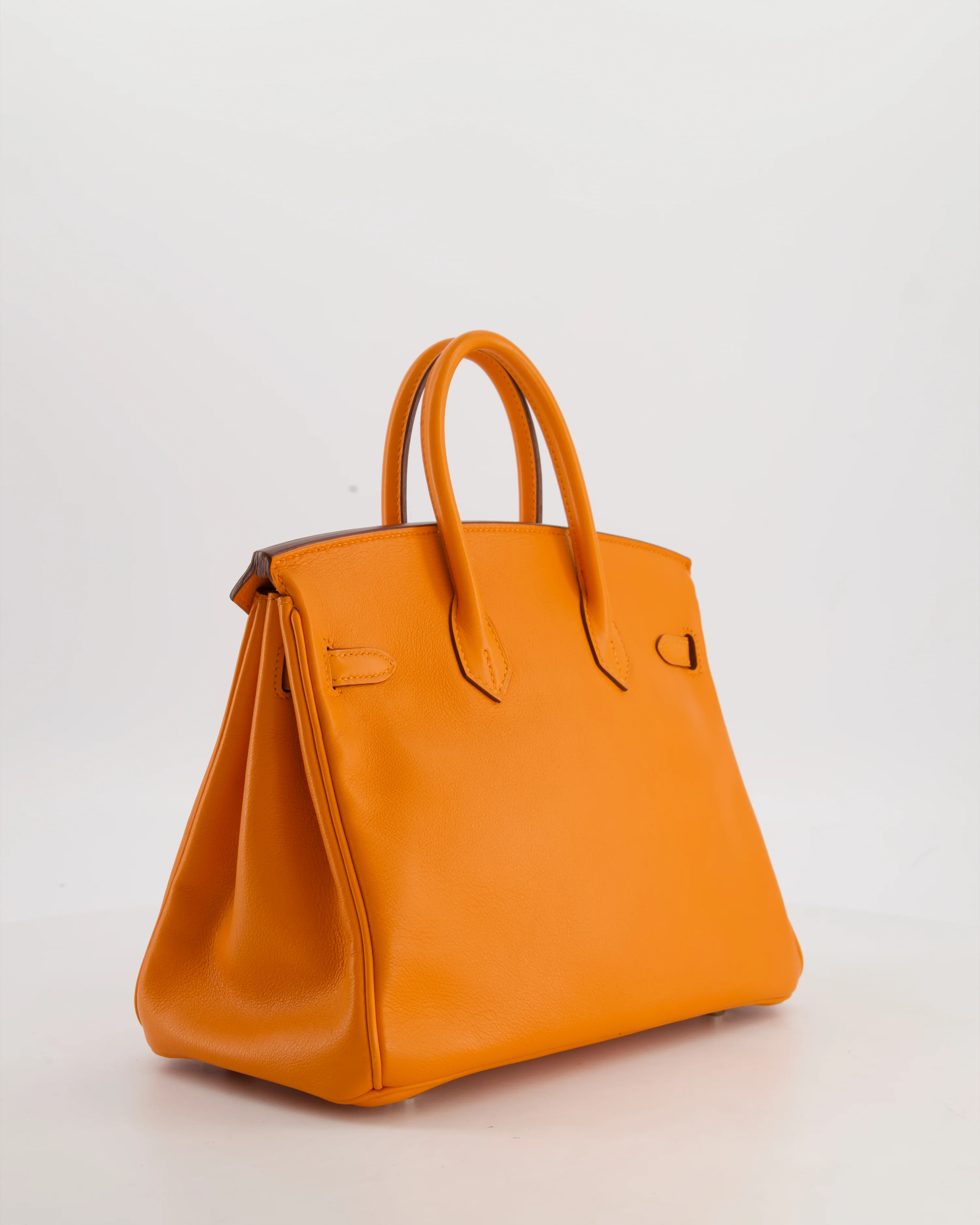 Hermès Birkin 25 Retourne Bag in Orange Swift Leather with Palladium Hardware - Image 7