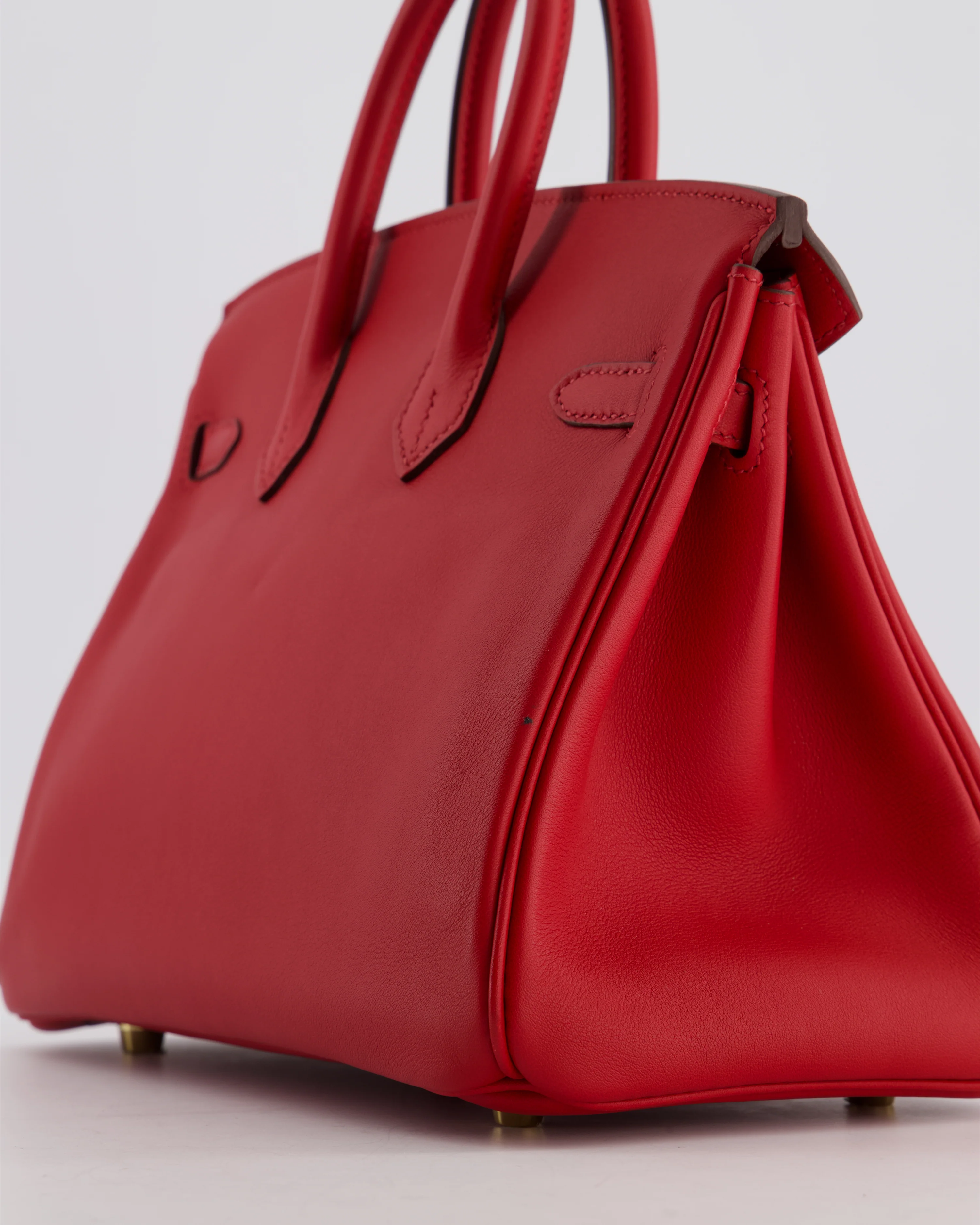 Hermès Birkin 25 Retourne Bag in Rouge Grenat Swift Leather with Gold Hardware - Image 12