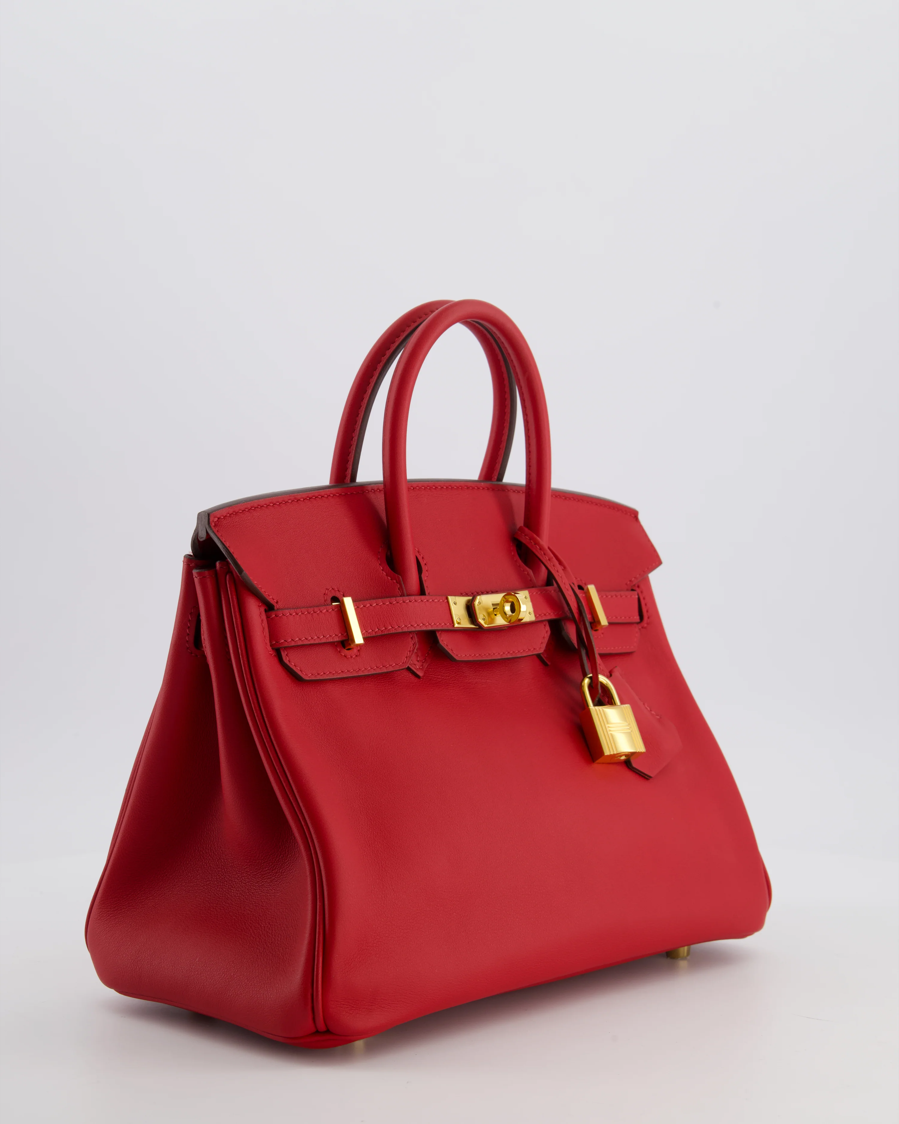 Hermès Birkin 25 Retourne Bag in Rouge Grenat Swift Leather with Gold Hardware - Image 3