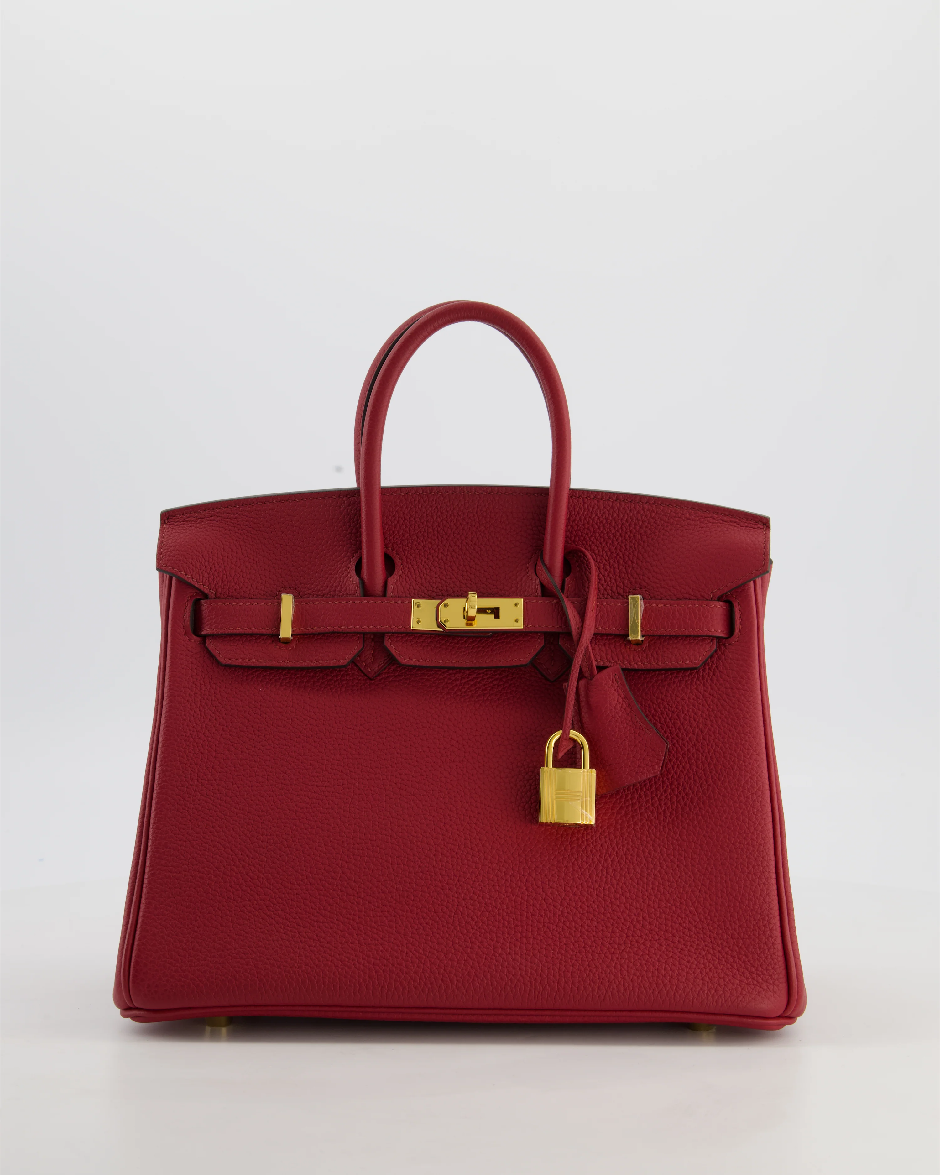 Hermès Birkin 25 Retourne Bag in Rouge Grenat Togo Leather with Gold Hardware