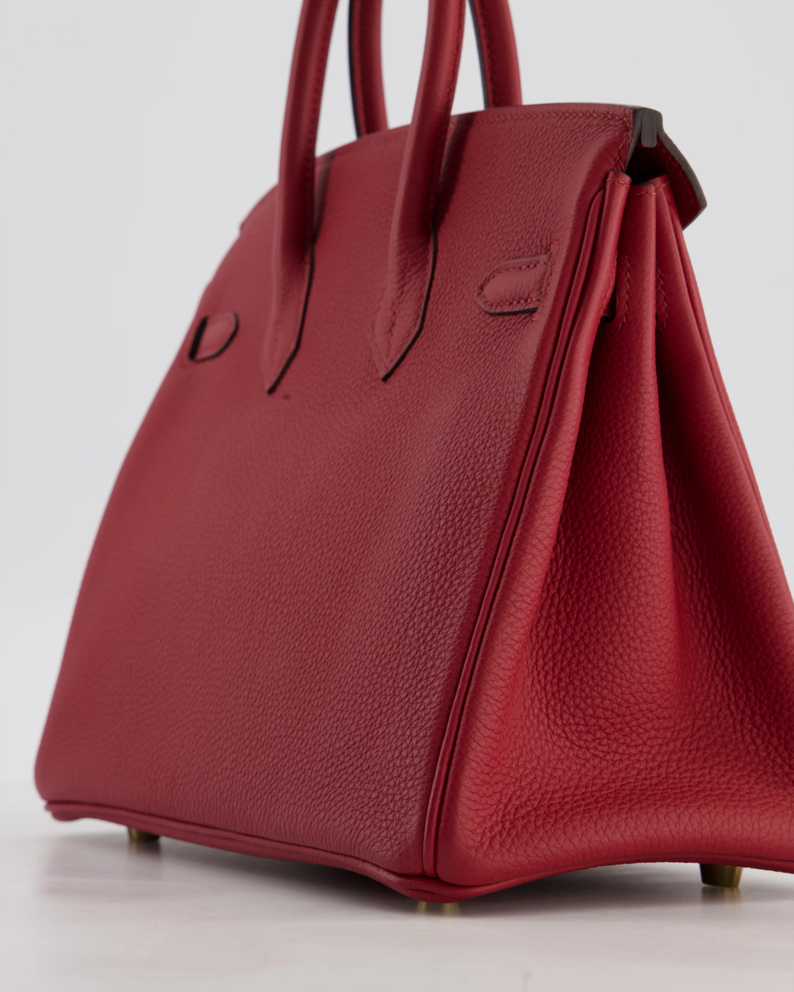 Hermès Birkin 25 Retourne Bag in Rouge Grenat Togo Leather with Gold Hardware - Image 12