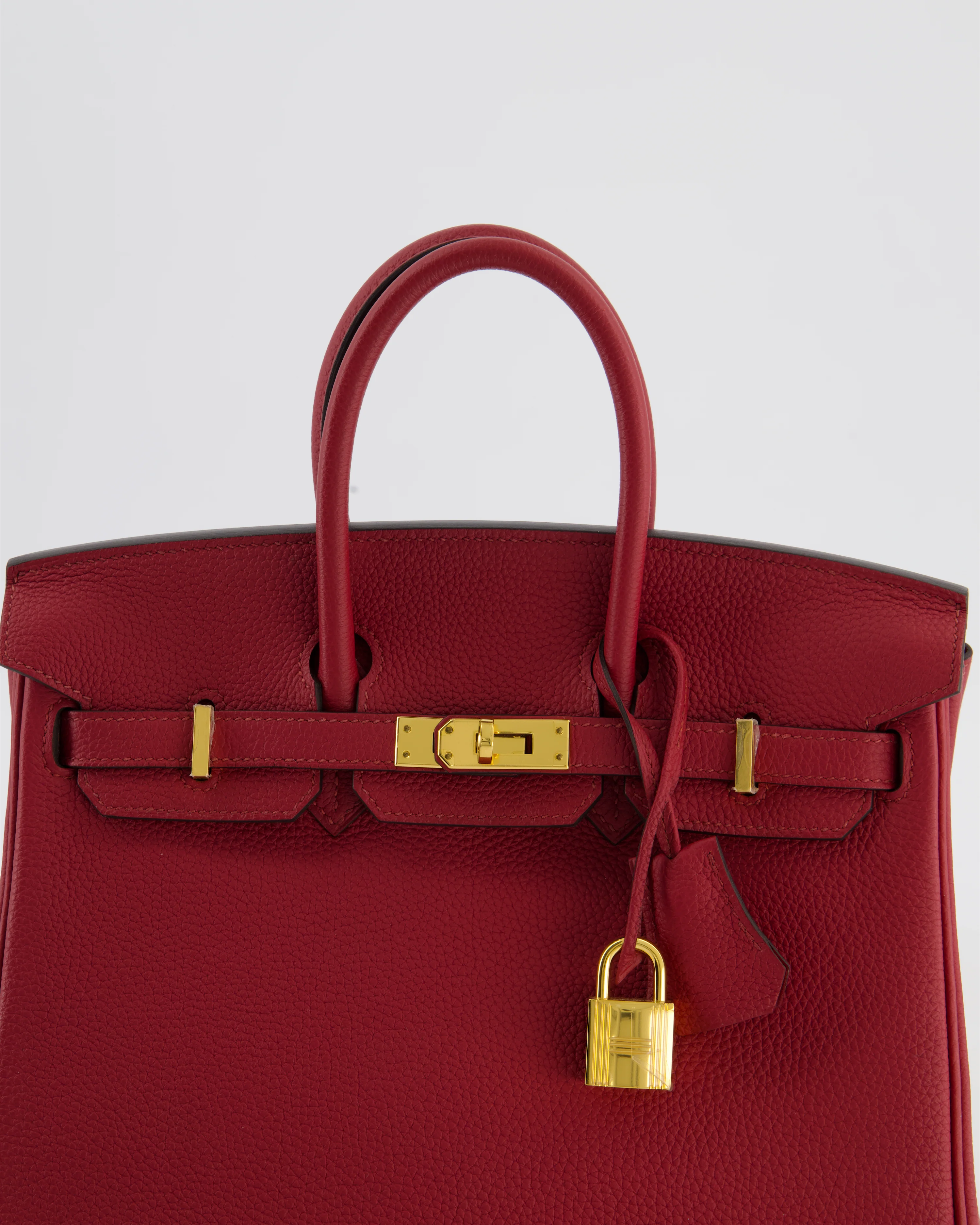 Hermès Birkin 25 Retourne Bag in Rouge Grenat Togo Leather with Gold Hardware - Image 14
