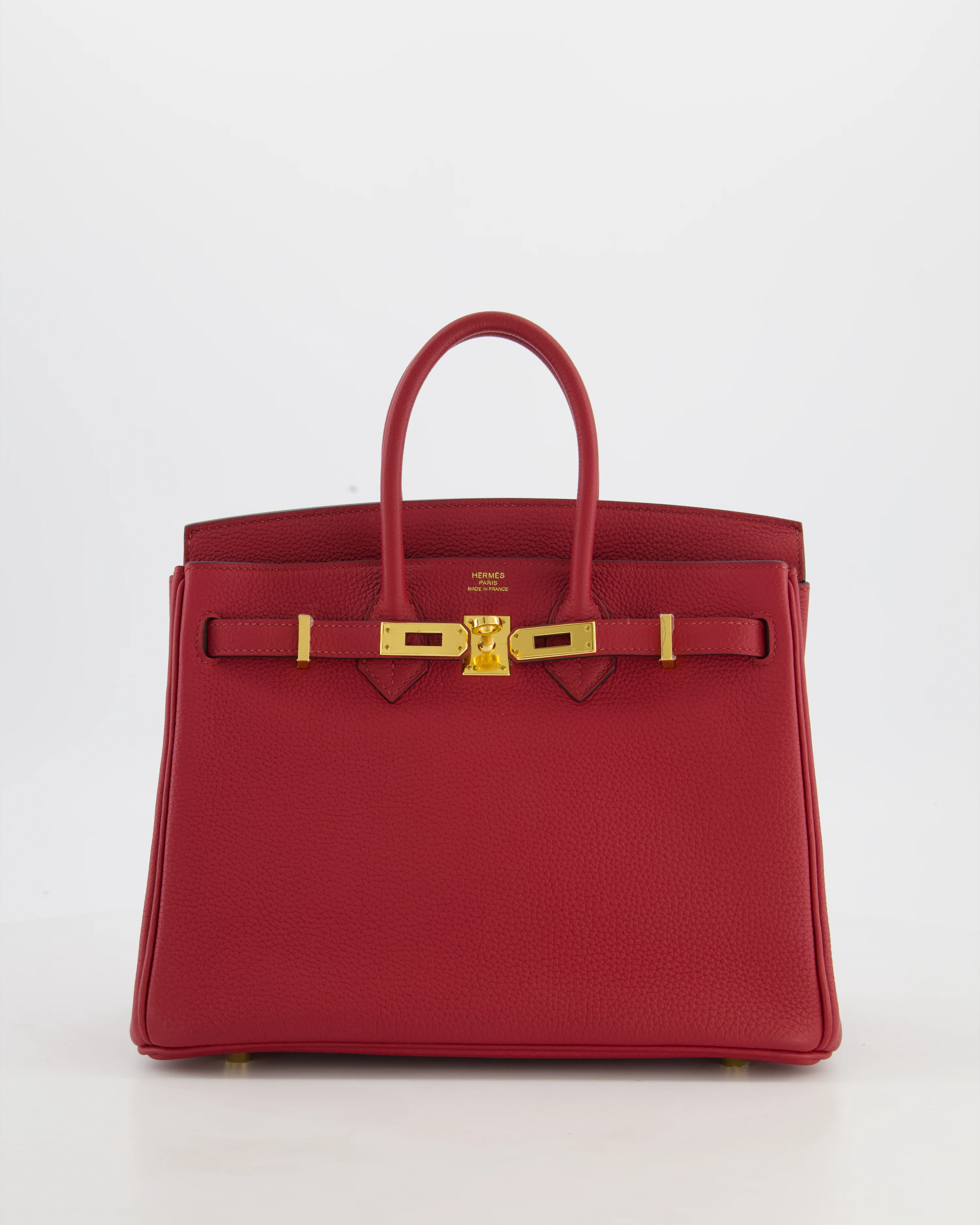 Hermès Birkin 25 Retourne Bag in Rouge Grenat Togo Leather with Gold Hardware - Image 2
