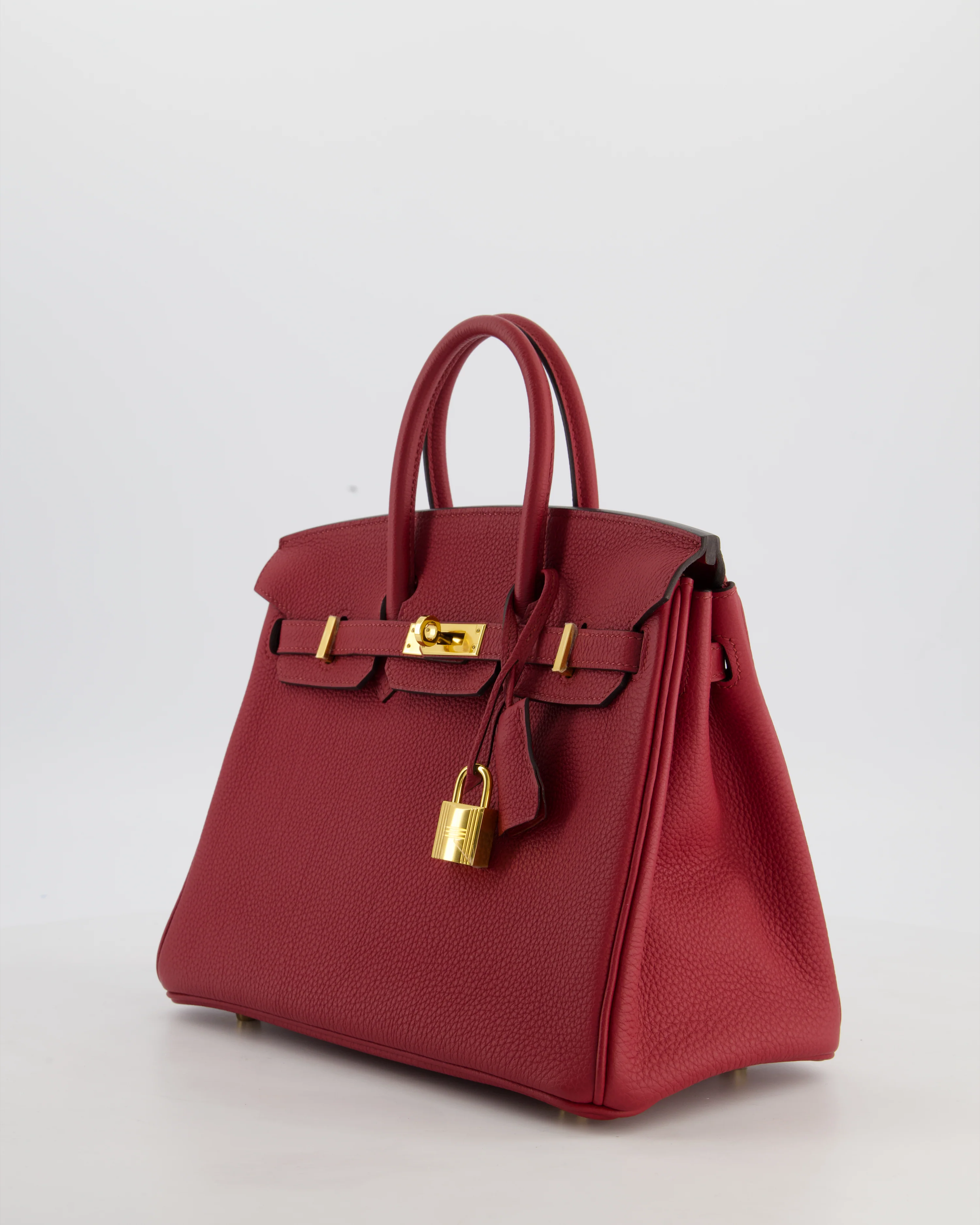 Hermès Birkin 25 Retourne Bag in Rouge Grenat Togo Leather with Gold Hardware - Image 9