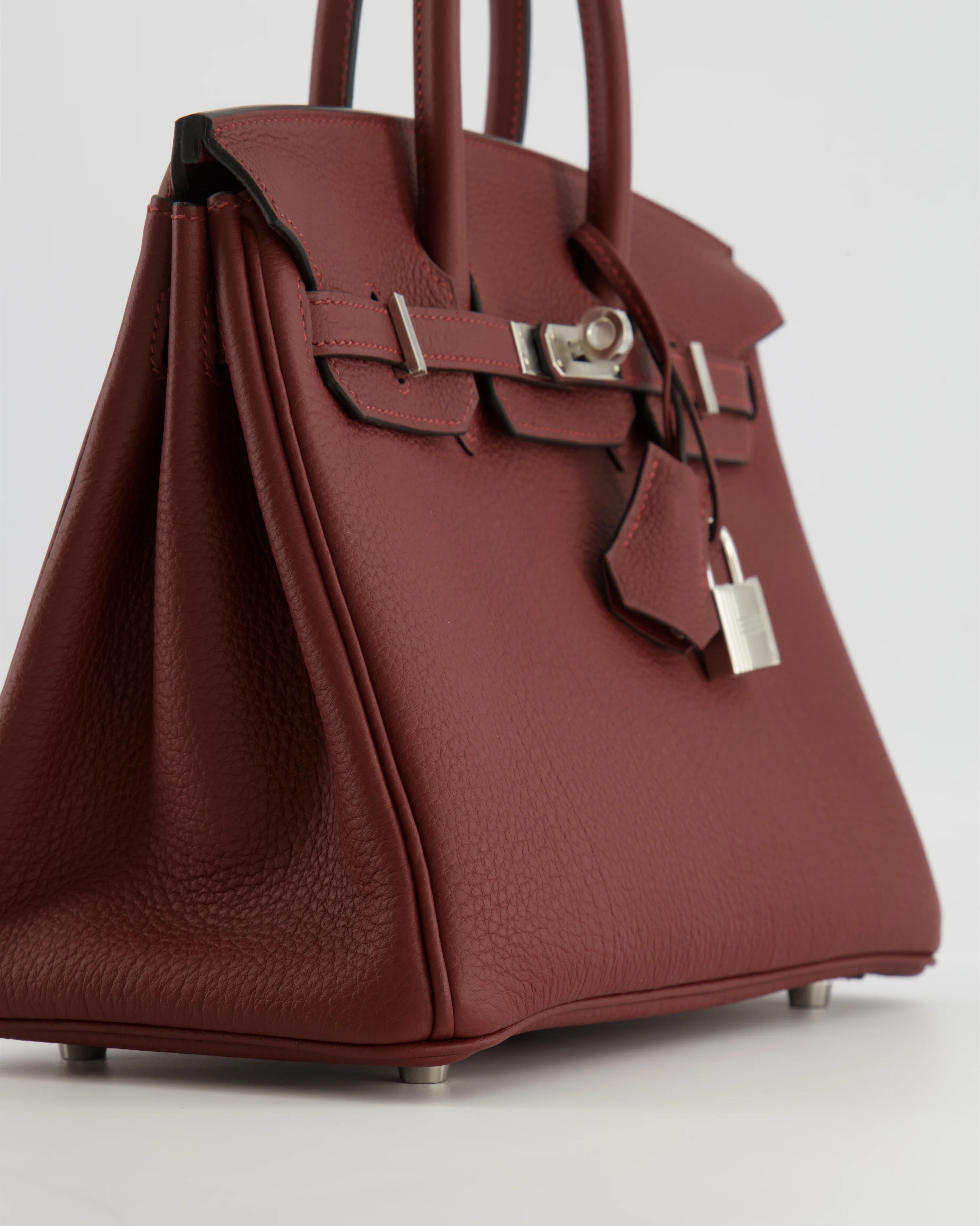 Hermès Birkin 25 Retourne Bag in Rouge H Veau Togo Leather with Palladium Hardware - Image 12