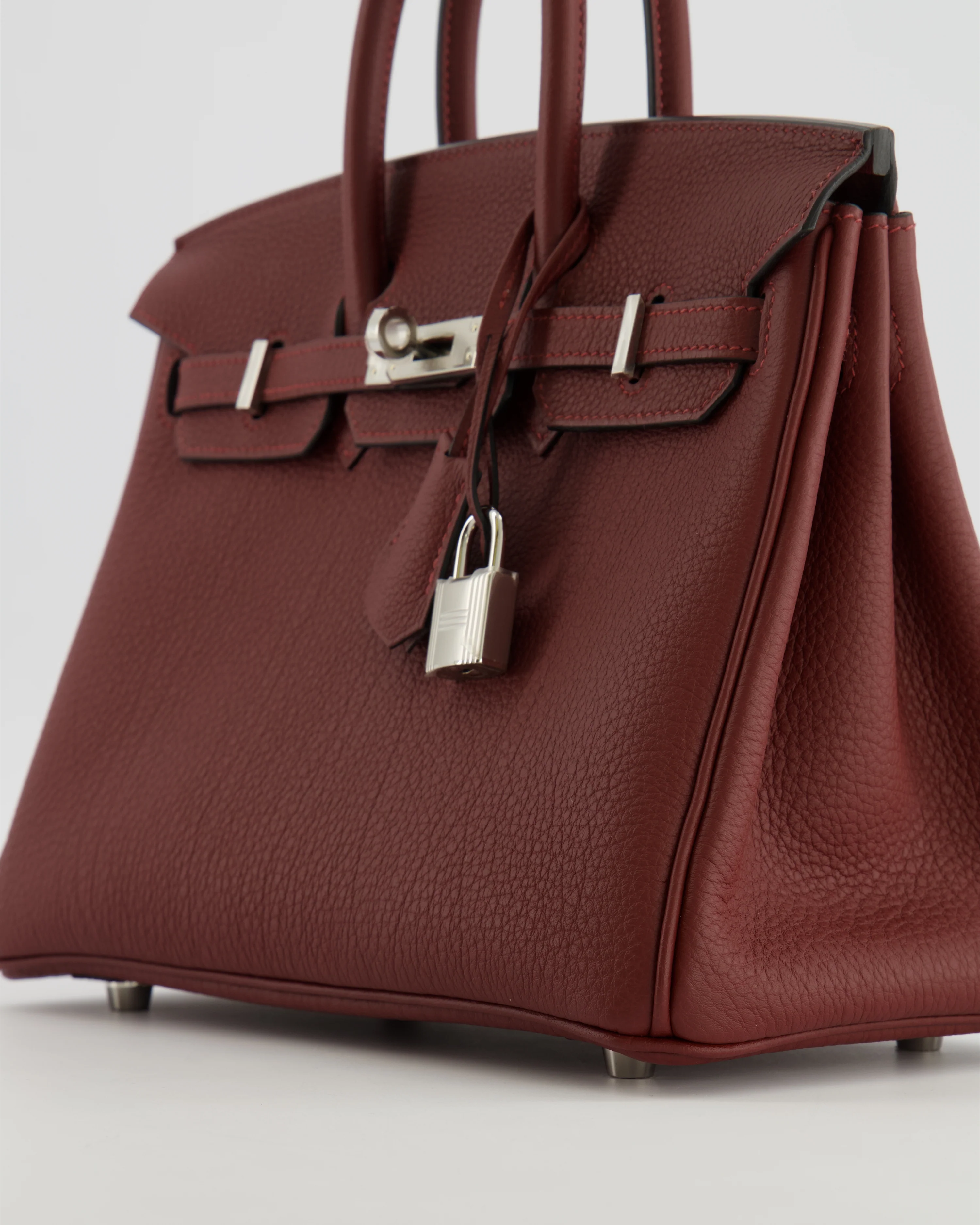 Hermès Birkin 25 Retourne Bag in Rouge H Veau Togo Leather with Palladium Hardware - Image 13