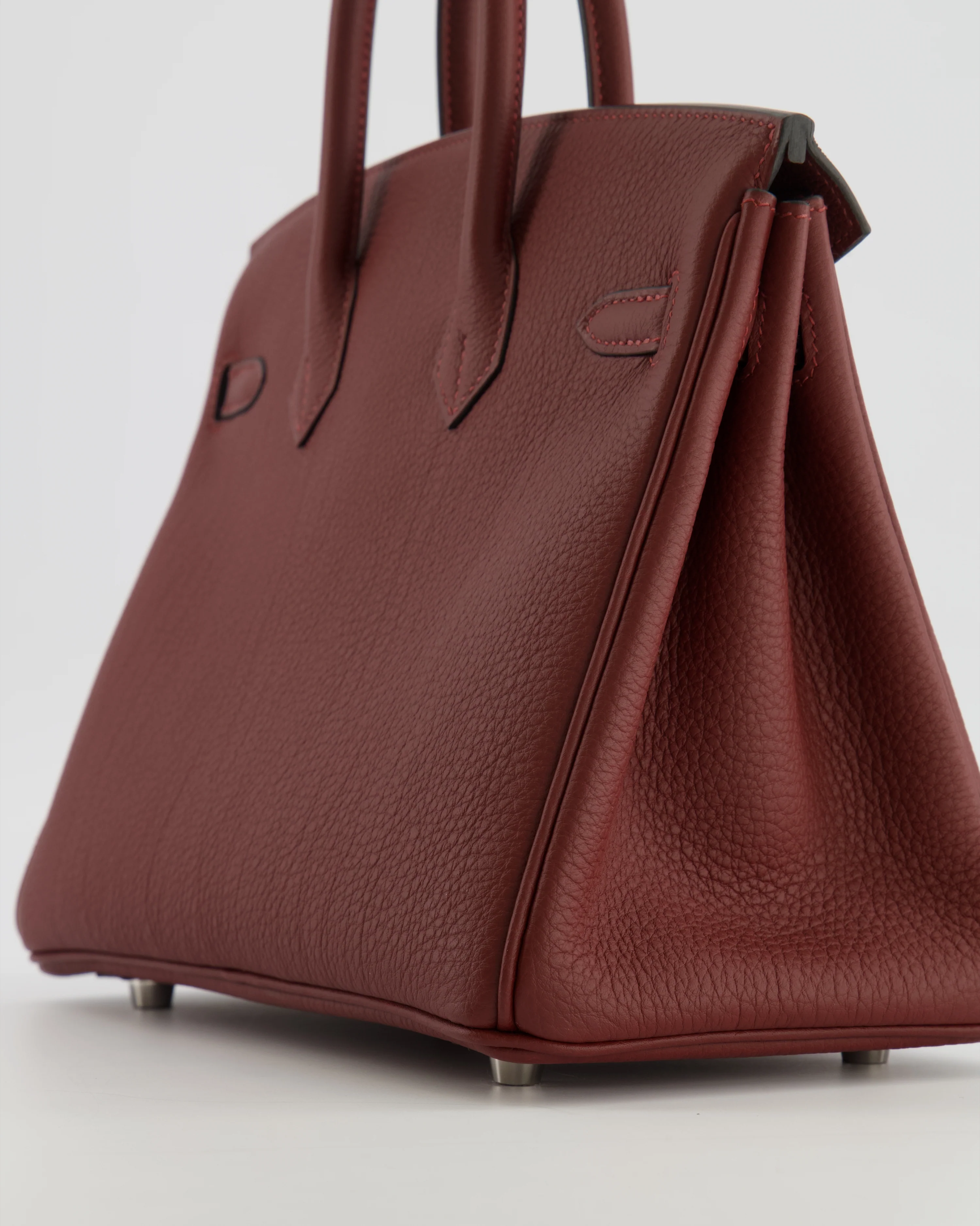 Hermès Birkin 25 Retourne Bag in Rouge H Veau Togo Leather with Palladium Hardware - Image 14