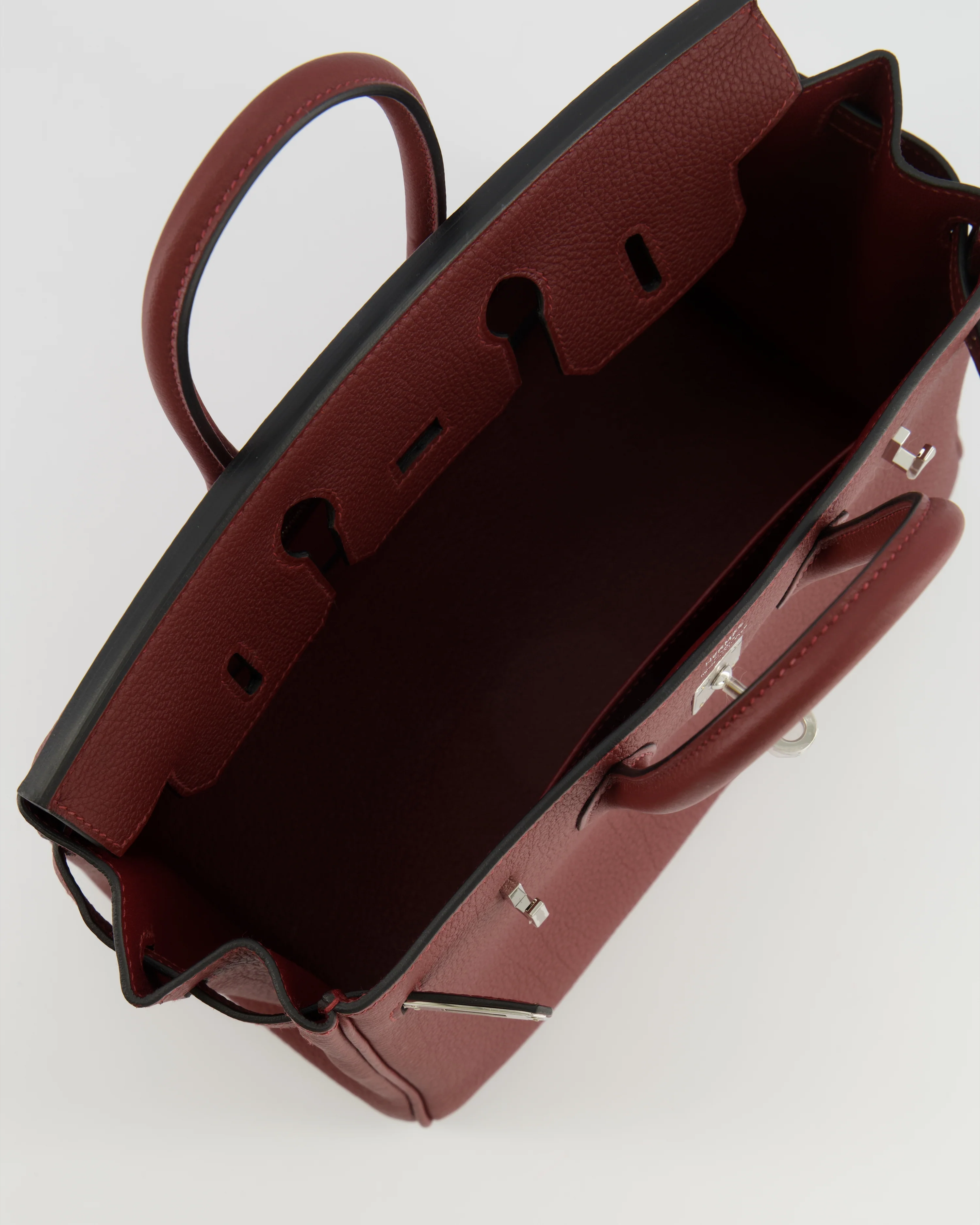 Hermès Birkin 25 Retourne Bag in Rouge H Veau Togo Leather with Palladium Hardware - Image 17
