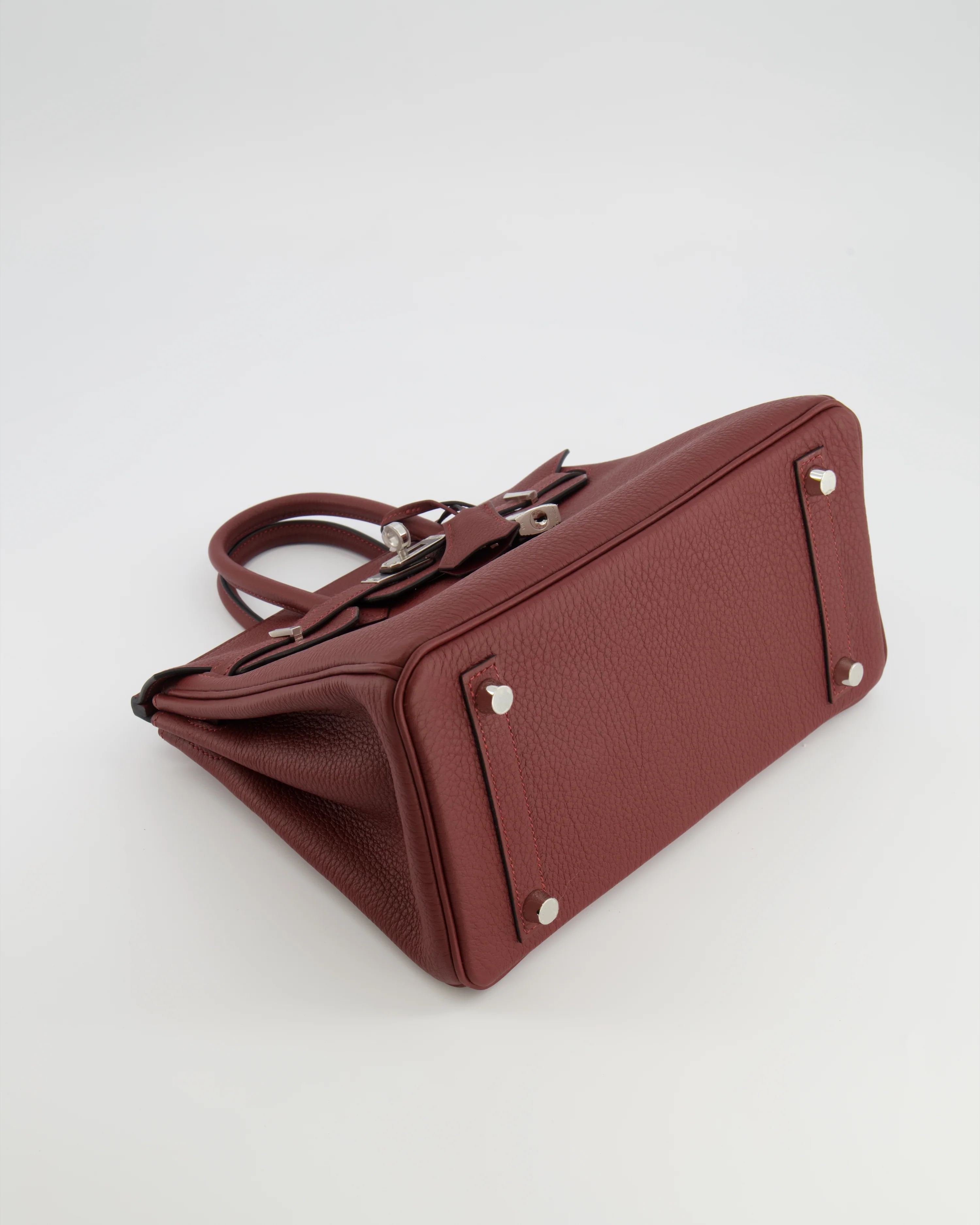 Hermès Birkin 25 Retourne Bag in Rouge H Veau Togo Leather with Palladium Hardware - Image 19