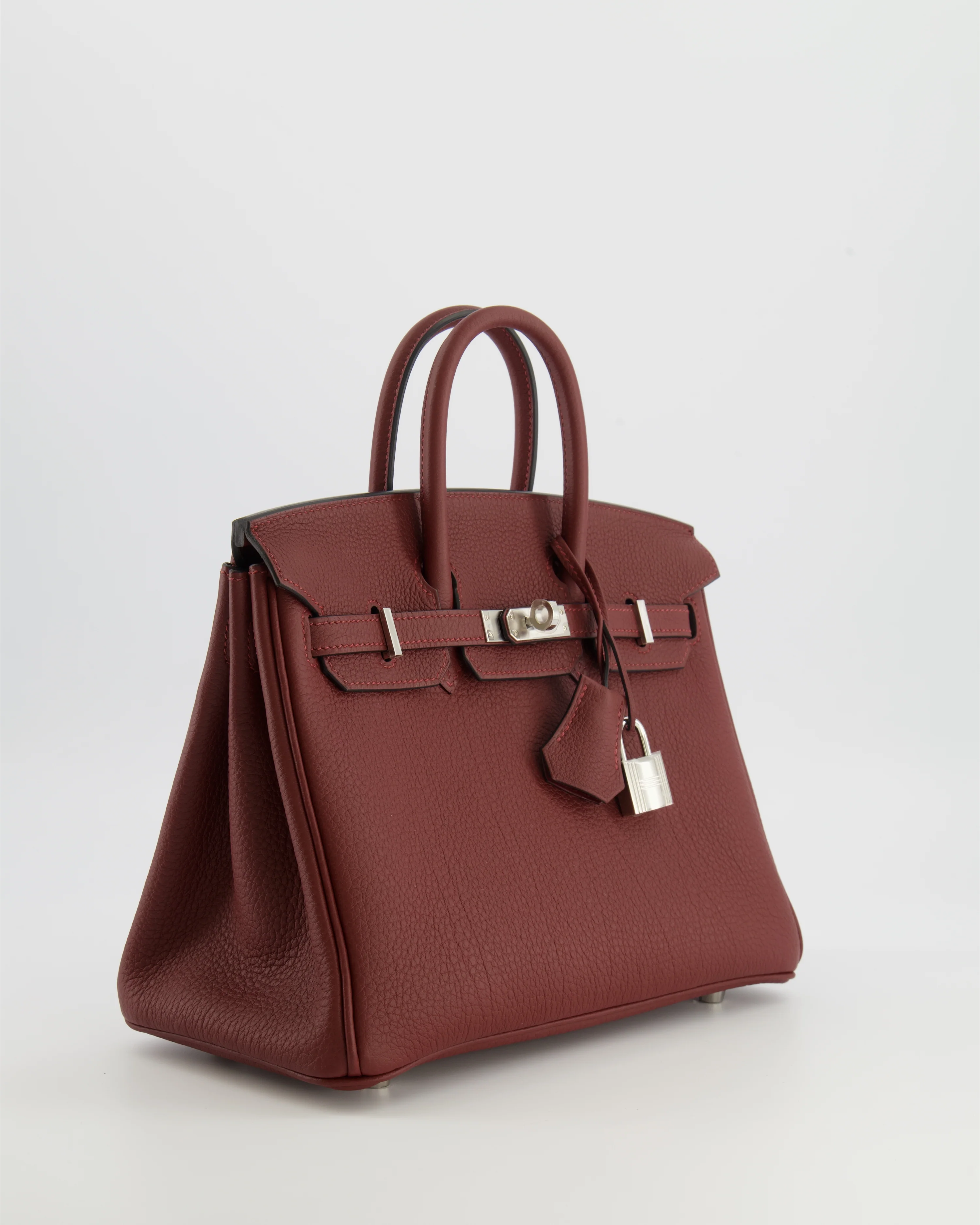 Hermès Birkin 25 Retourne Bag in Rouge H Veau Togo Leather with Palladium Hardware - Image 3