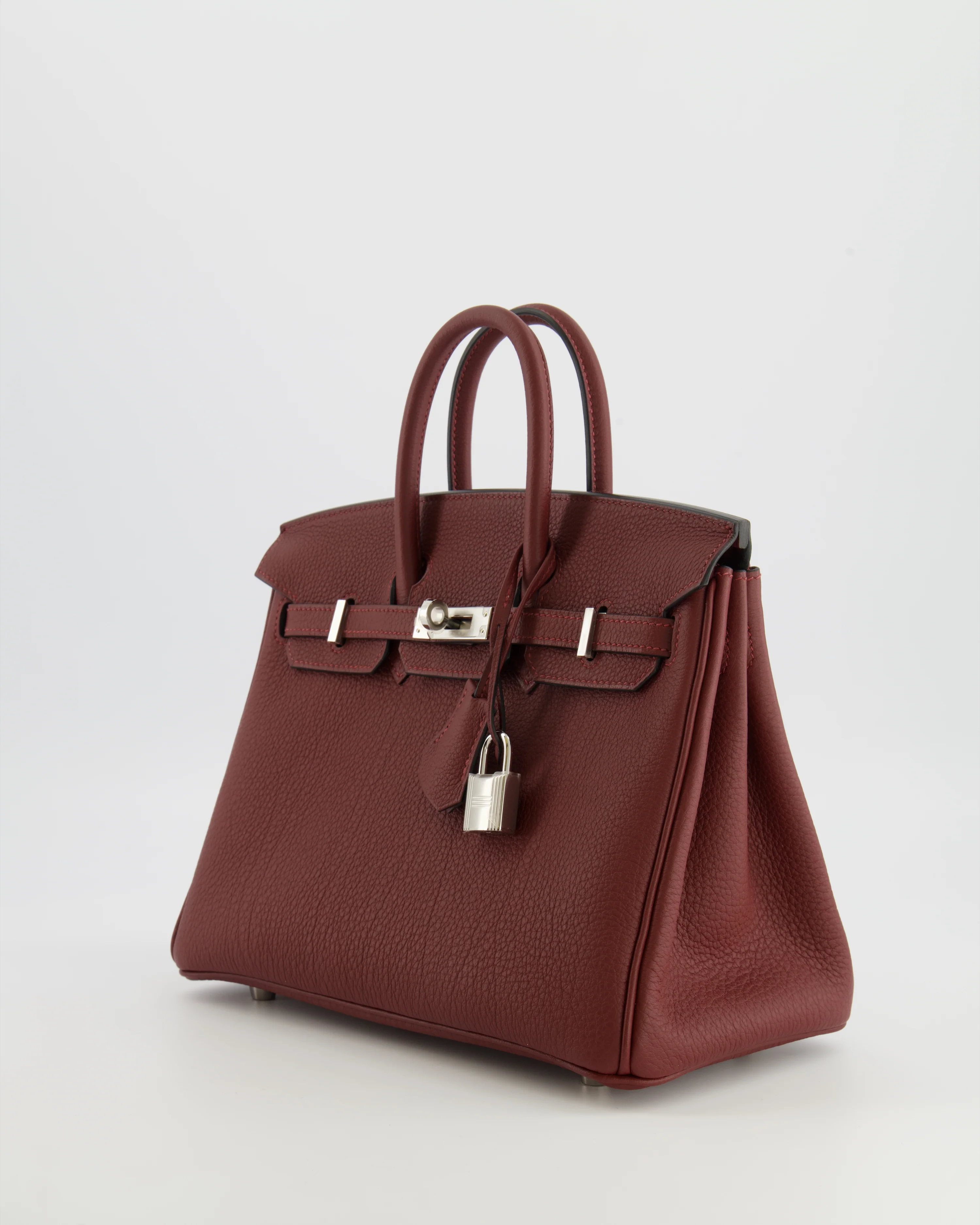 Hermès Birkin 25 Retourne Bag in Rouge H Veau Togo Leather with Palladium Hardware - Image 4