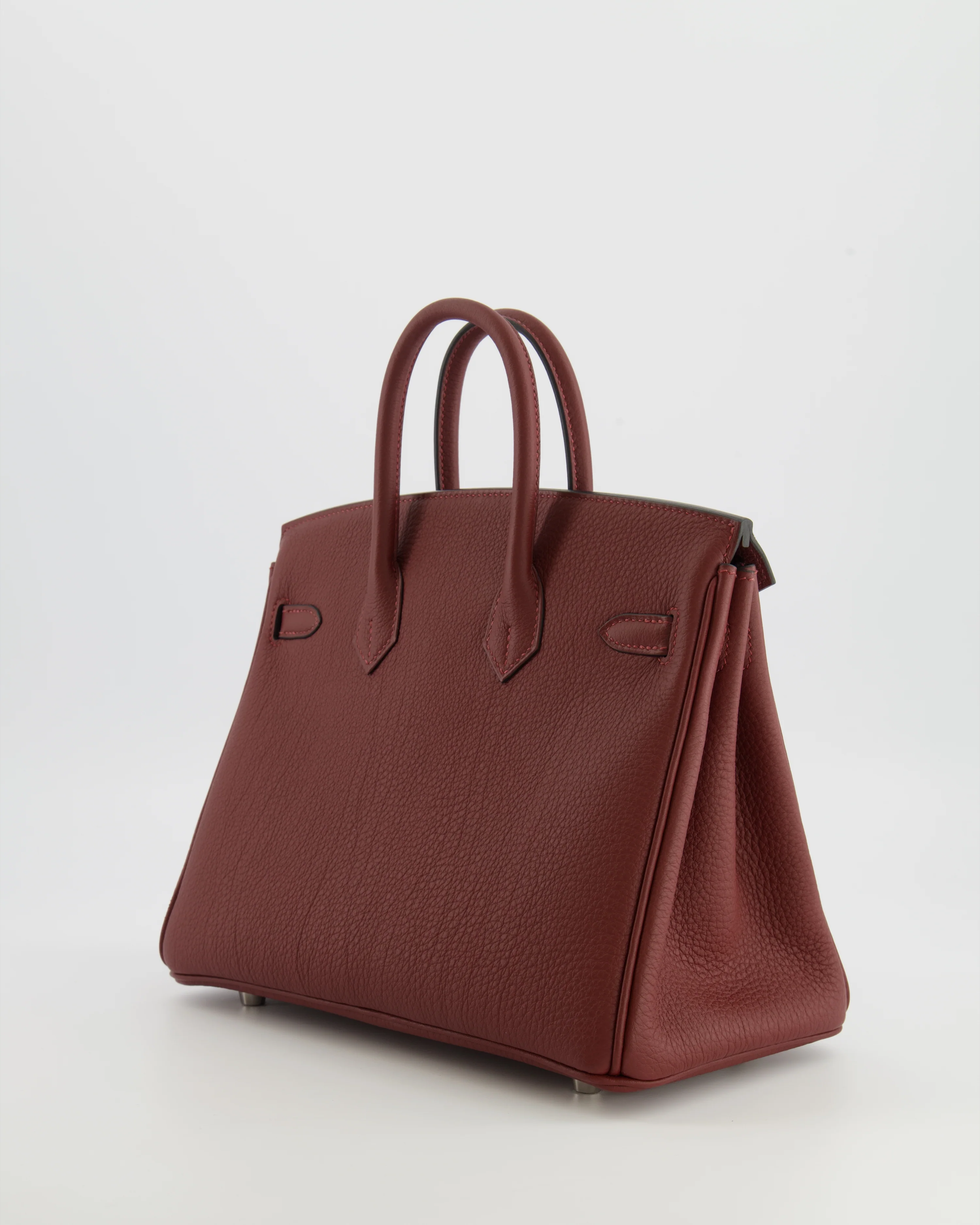 Hermès Birkin 25 Retourne Bag in Rouge H Veau Togo Leather with Palladium Hardware - Image 7