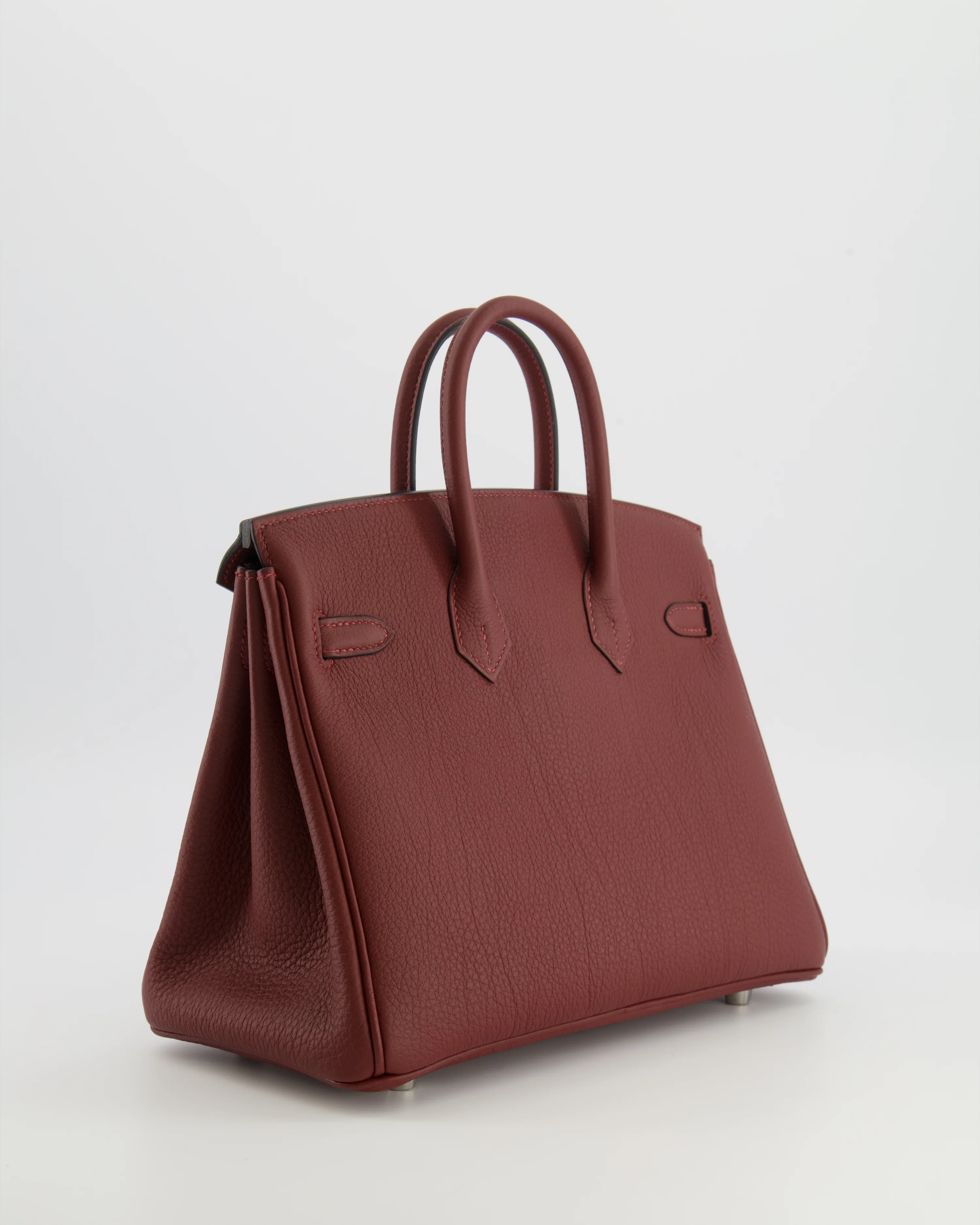 Hermès Birkin 25 Retourne Bag in Rouge H Veau Togo Leather with Palladium Hardware - Image 8