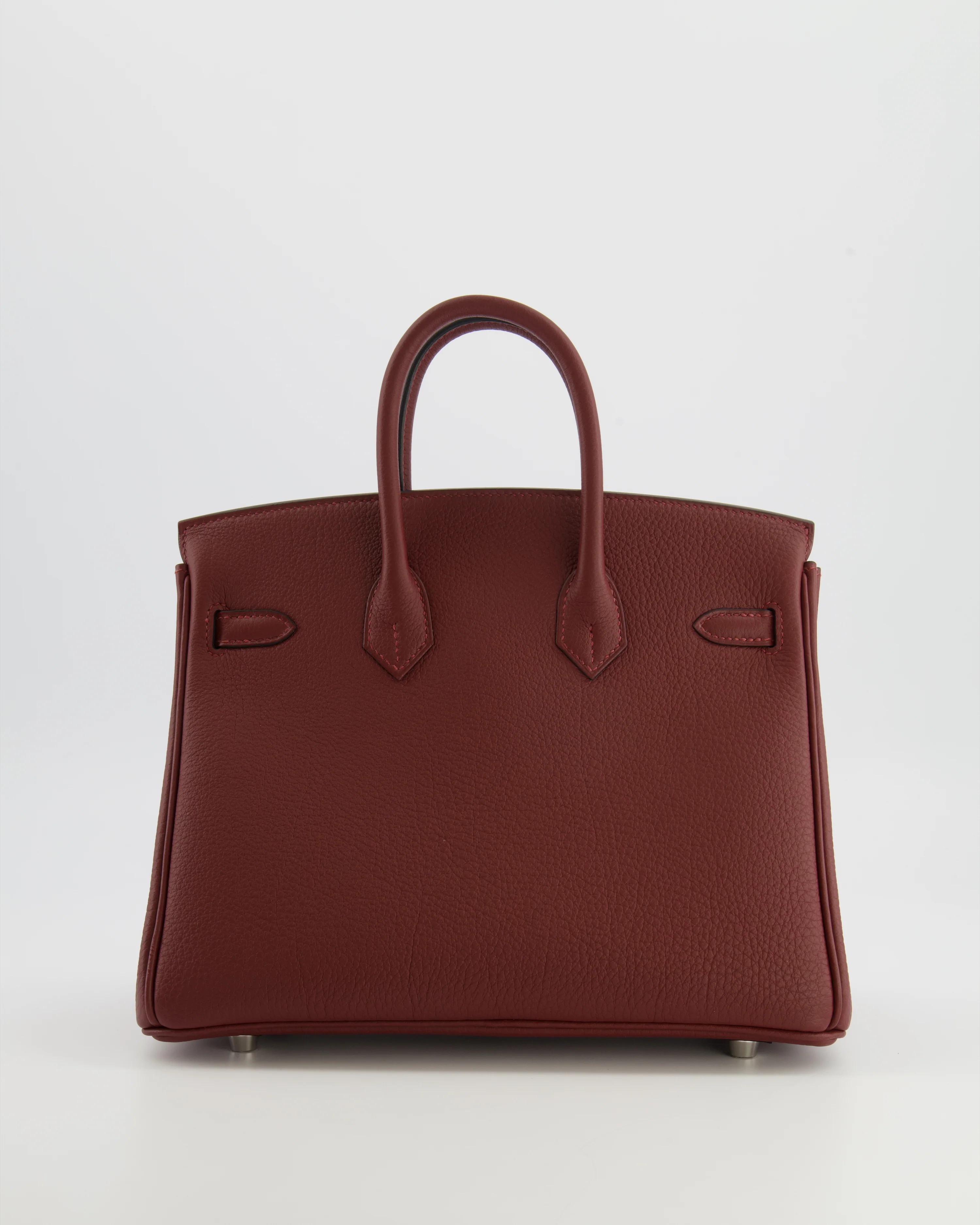 Hermès Birkin 25 Retourne Bag in Rouge H Veau Togo Leather with Palladium Hardware - Image 9
