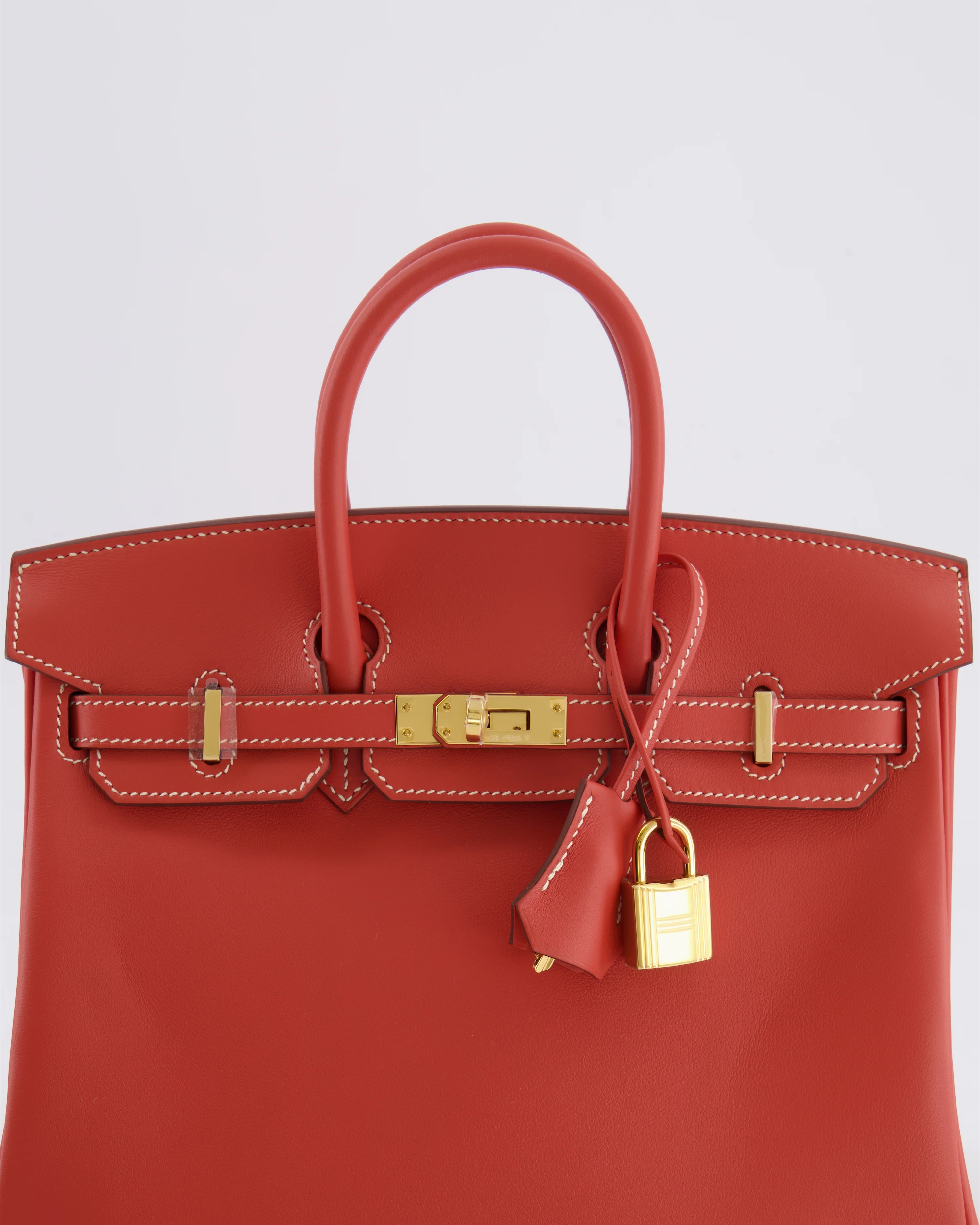 Hermès Birkin 25 Retourne Bag in Sanguine Swift Leather with Gold Hardware - Image 10