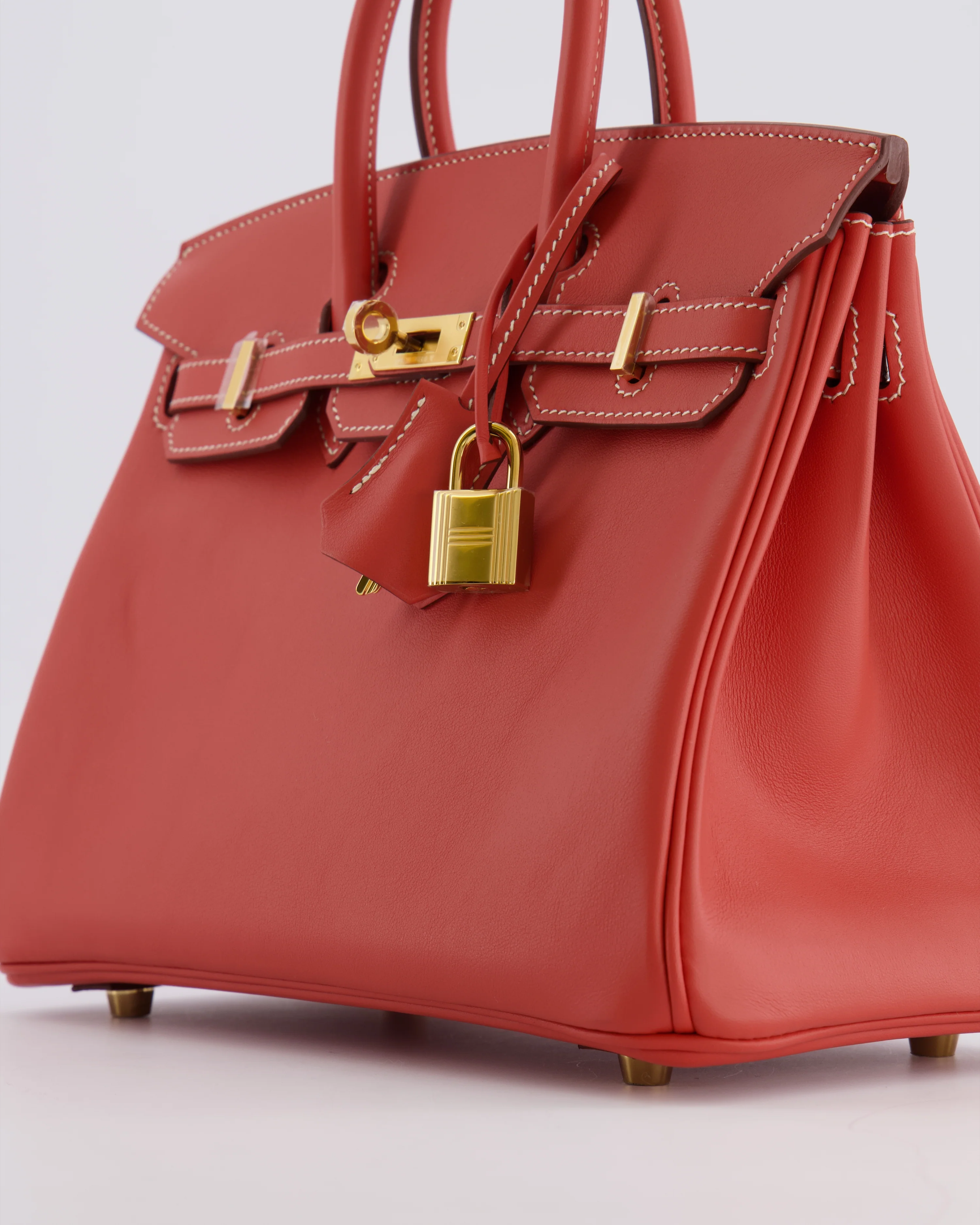 Hermès Birkin 25 Retourne Bag in Sanguine Swift Leather with Gold Hardware - Image 13
