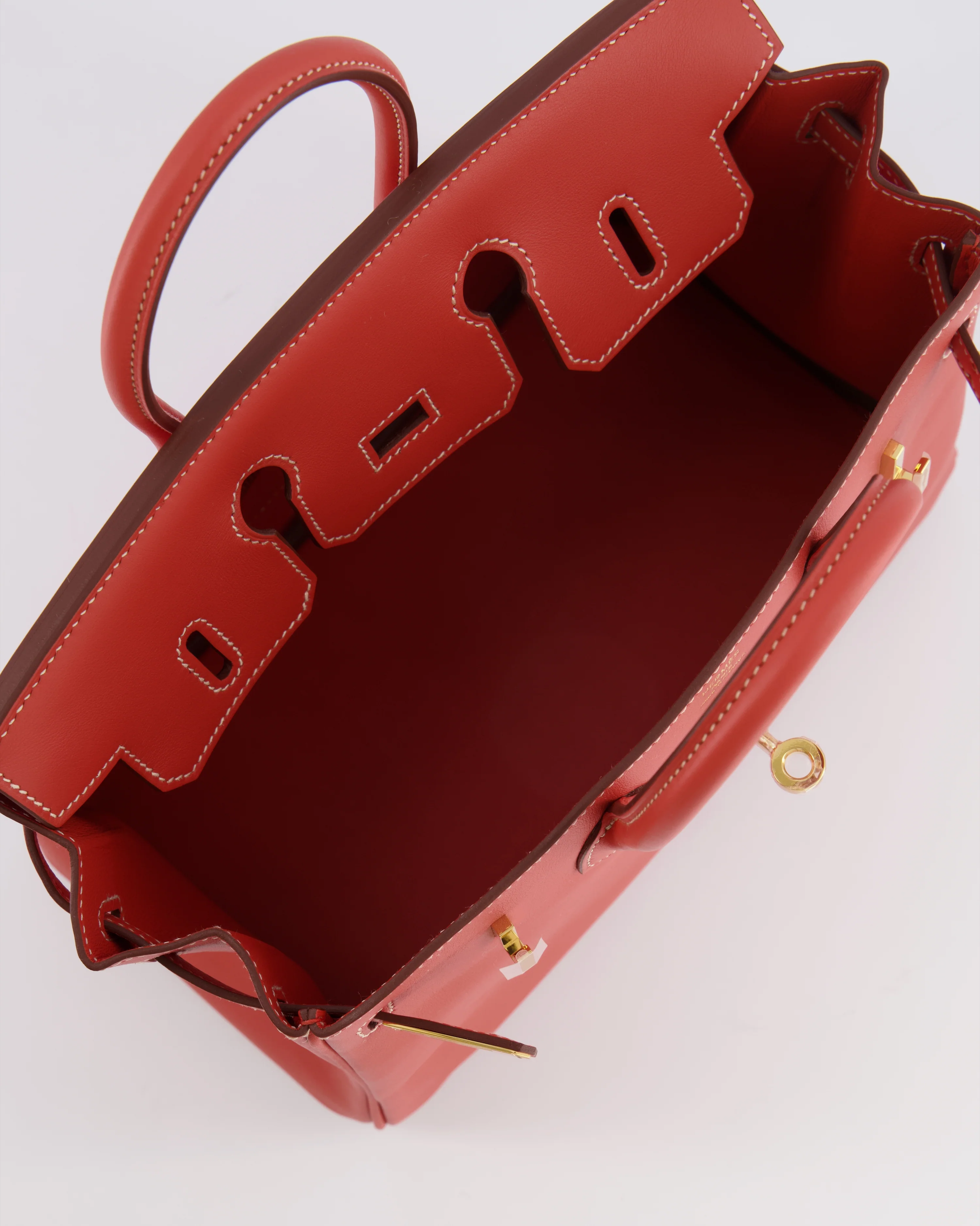 Hermès Birkin 25 Retourne Bag in Sanguine Swift Leather with Gold Hardware - Image 17