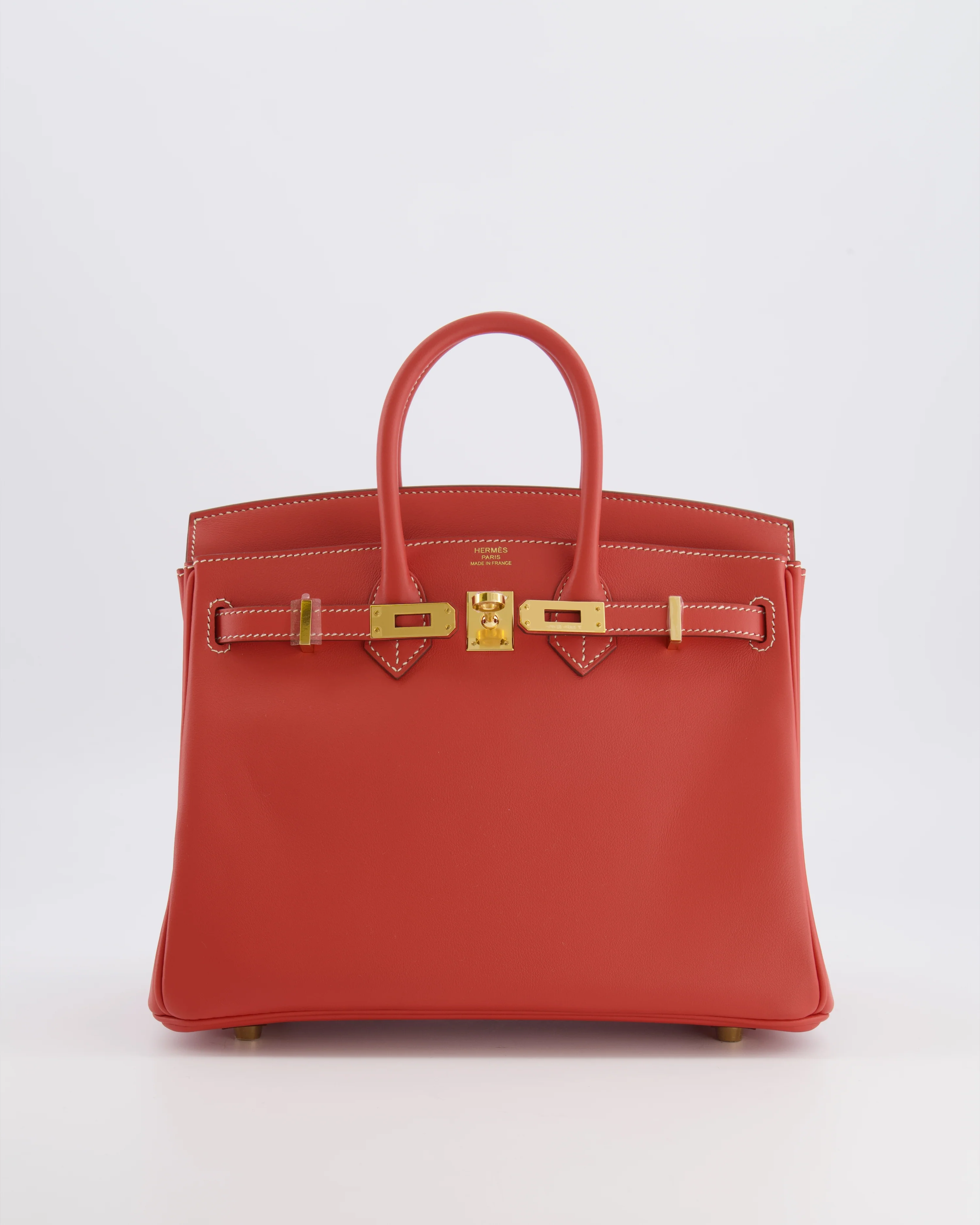 Hermès Birkin 25 Retourne Bag in Sanguine Swift Leather with Gold Hardware - Image 2
