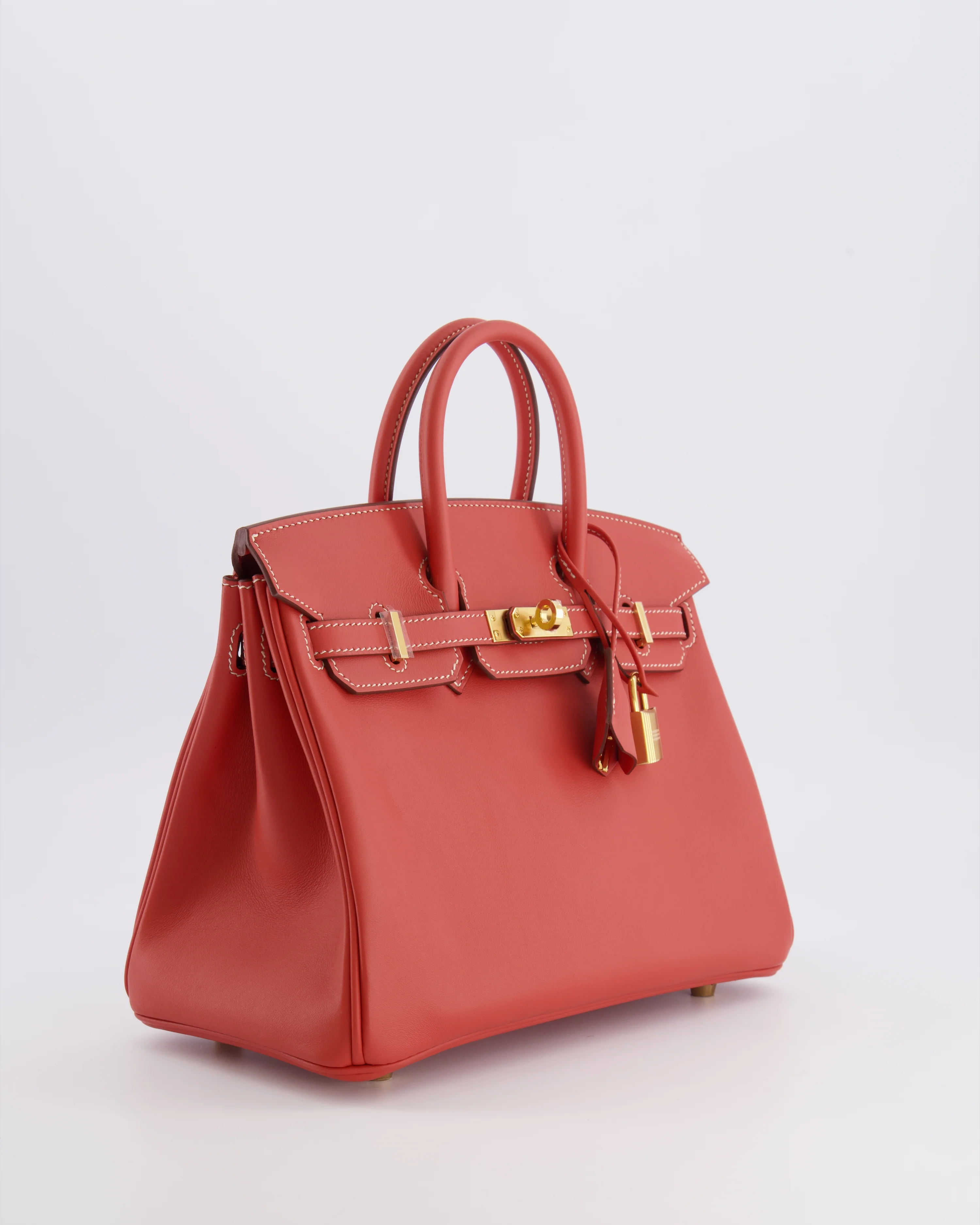 Hermès Birkin 25 Retourne Bag in Sanguine Swift Leather with Gold Hardware - Image 3