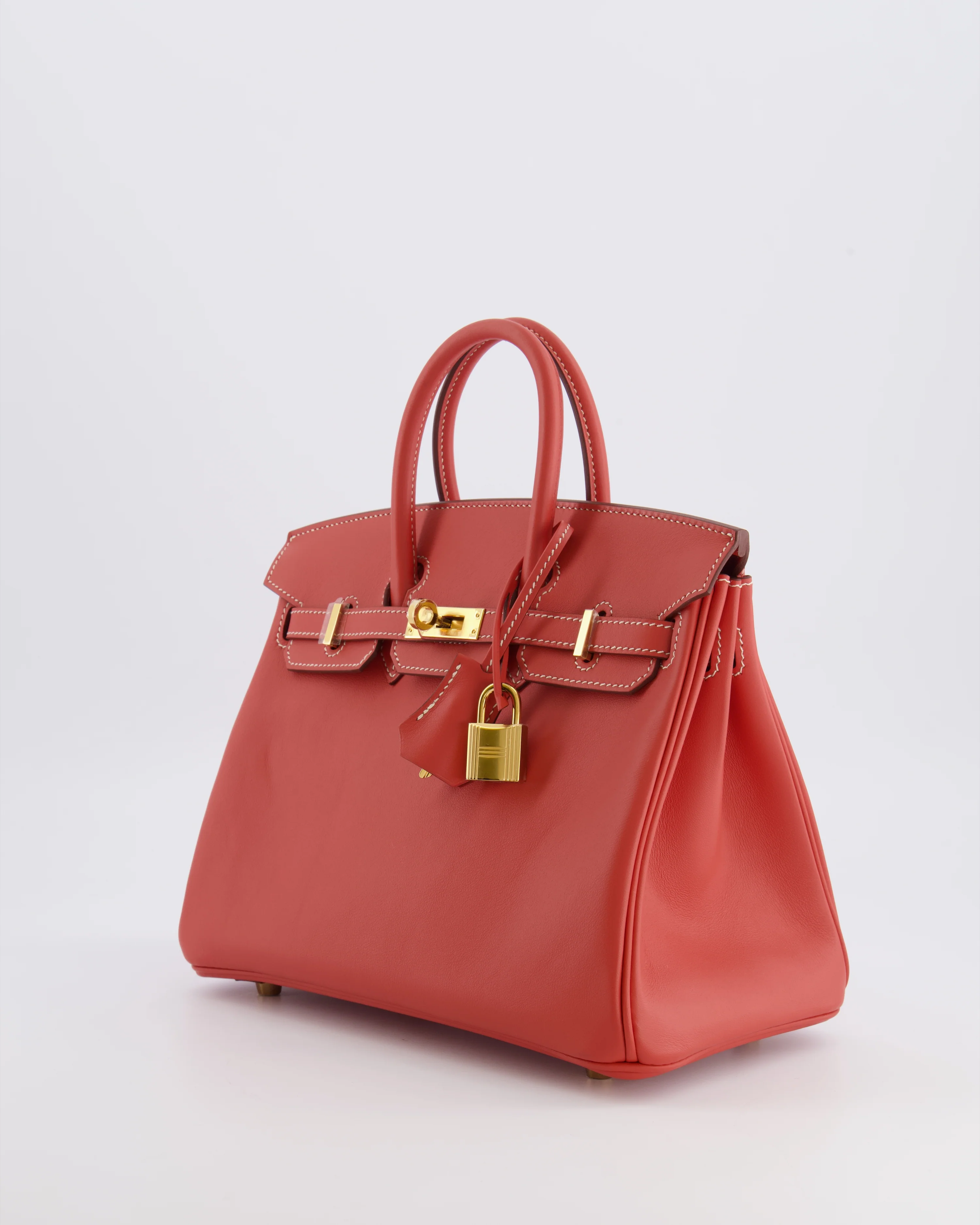 Hermès Birkin 25 Retourne Bag in Sanguine Swift Leather with Gold Hardware - Image 4