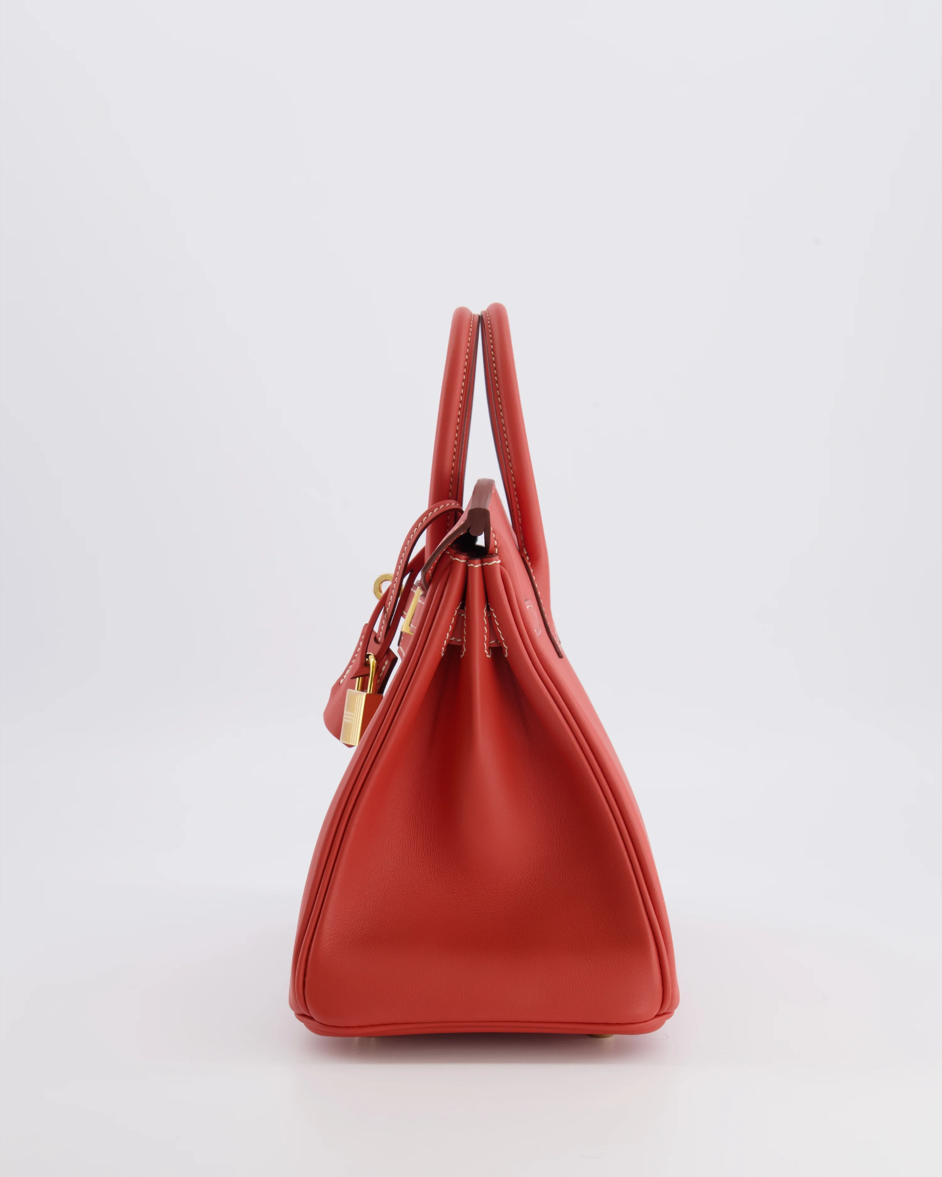 Hermès Birkin 25 Retourne Bag in Sanguine Swift Leather with Gold Hardware - Image 6