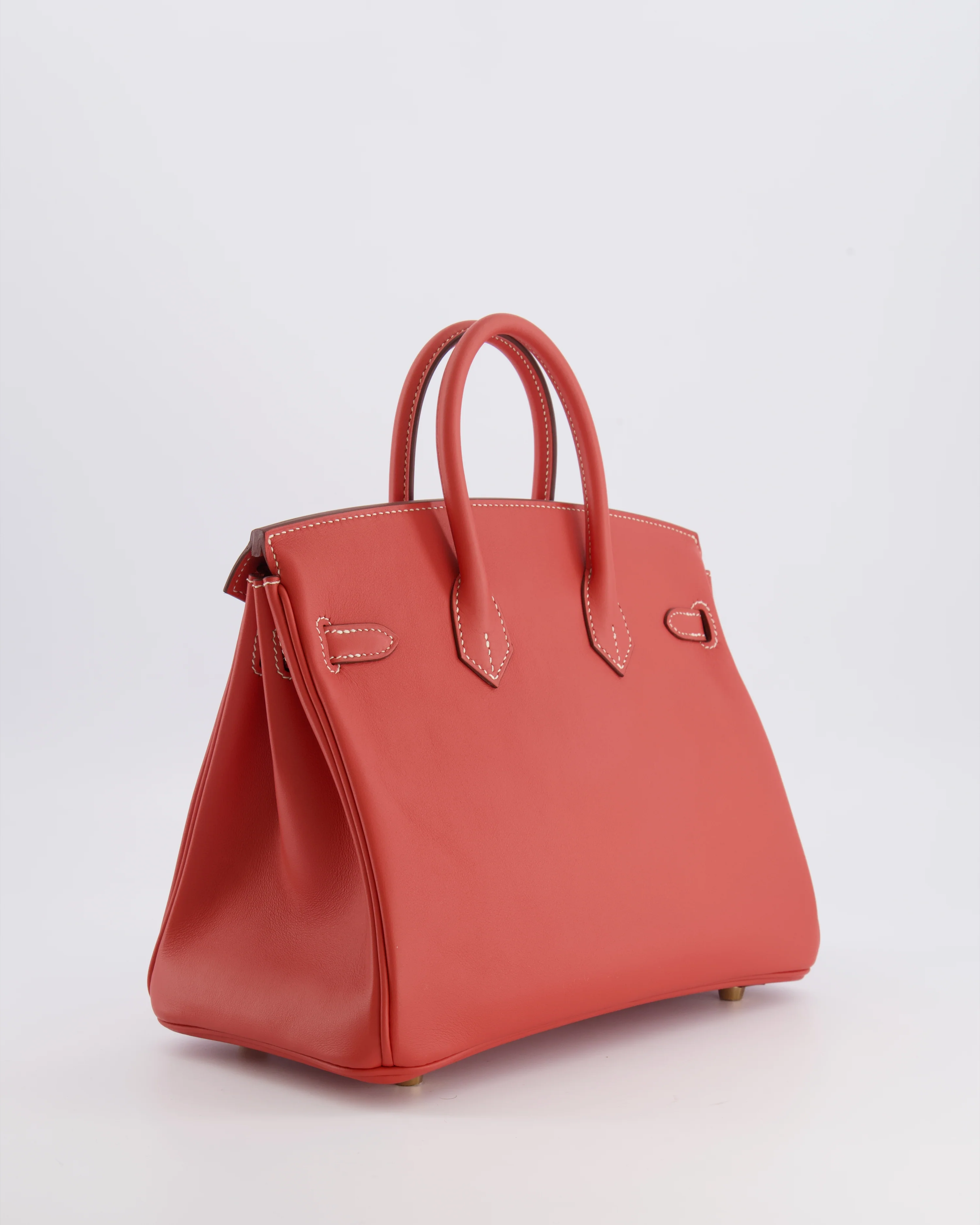 Hermès Birkin 25 Retourne Bag in Sanguine Swift Leather with Gold Hardware - Image 8