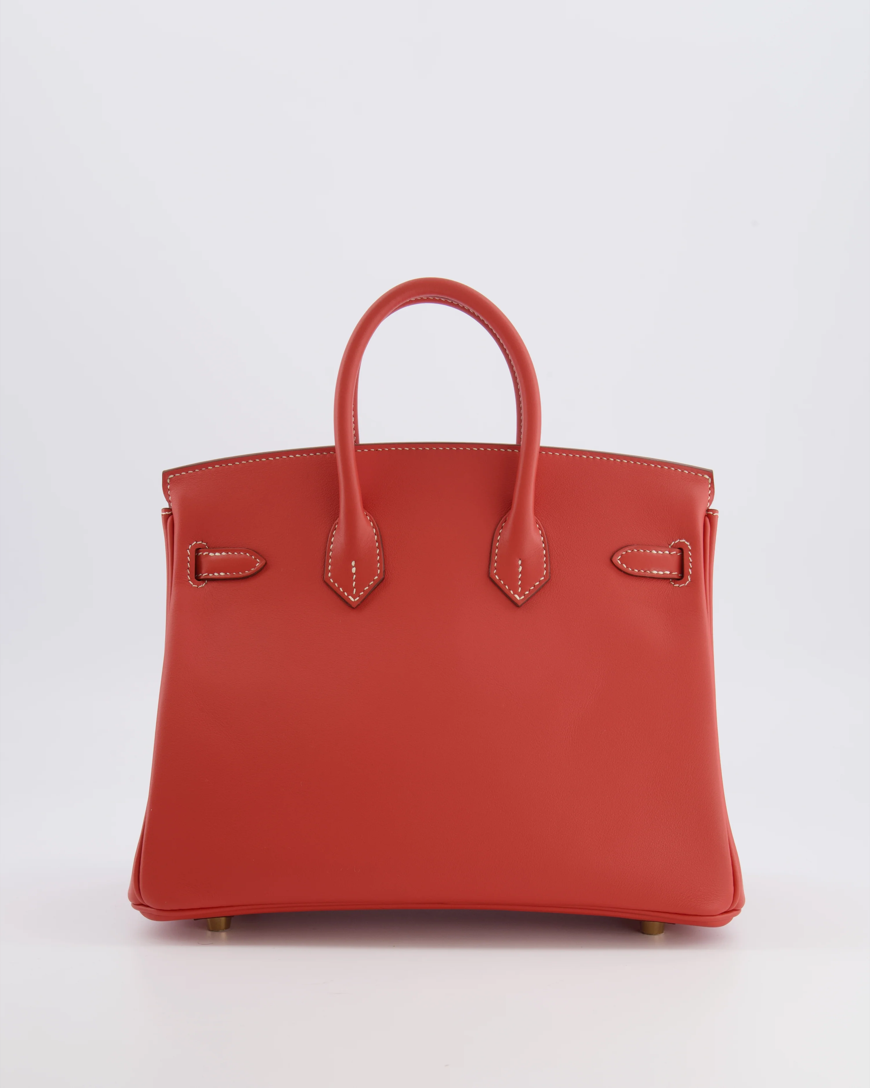 Hermès Birkin 25 Retourne Bag in Sanguine Swift Leather with Gold Hardware - Image 9