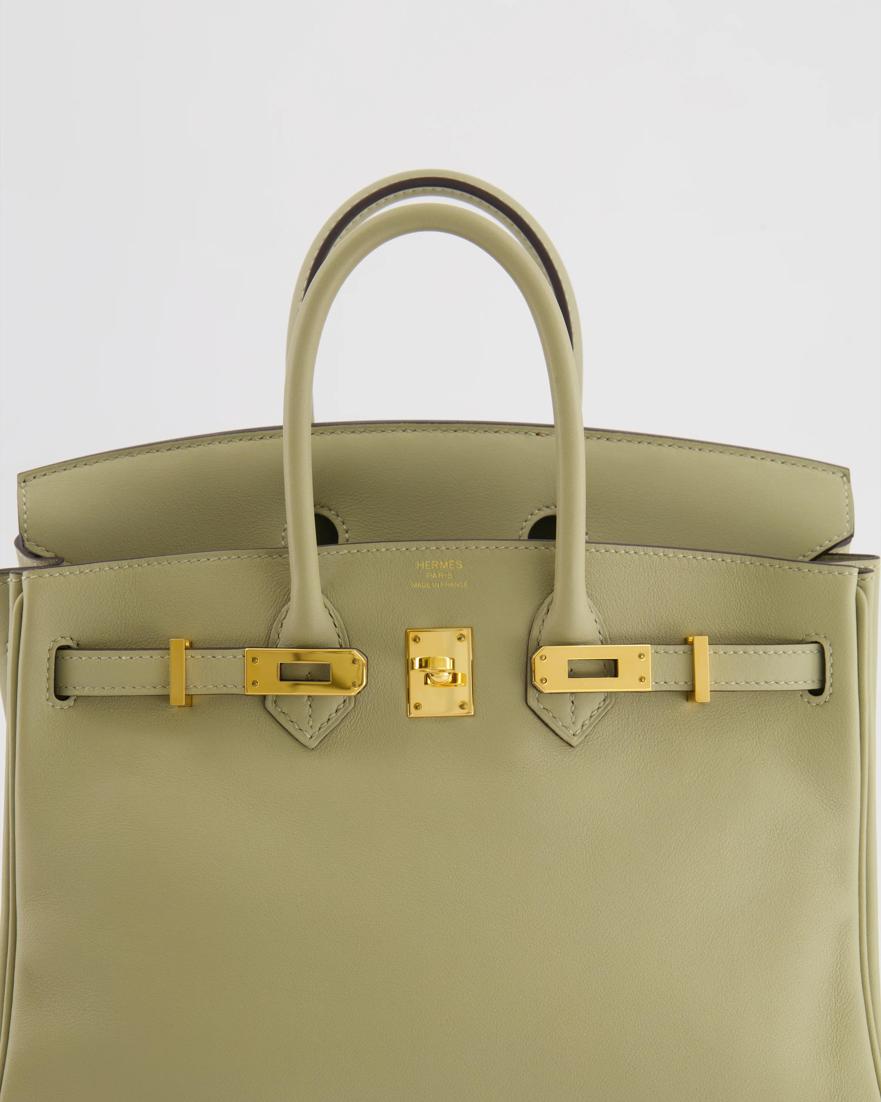 Hermès Birkin 25 Retourne Bag in Sauge Swift Leather with Gold Hardware - Image 11