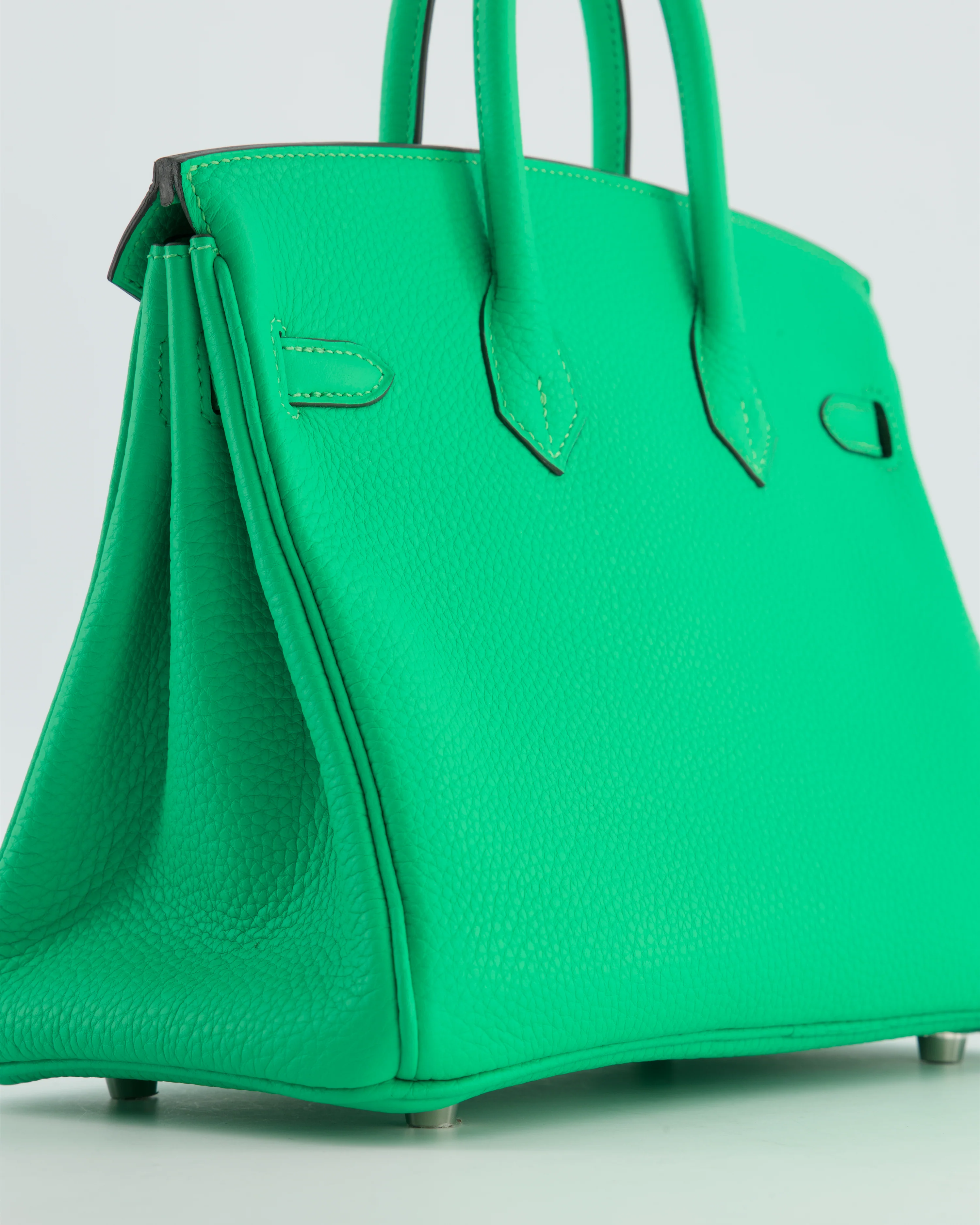 Hermès Birkin 25 Retourne Bag in Vert Comics Togo Leather with Palladium Hardware - Image 11