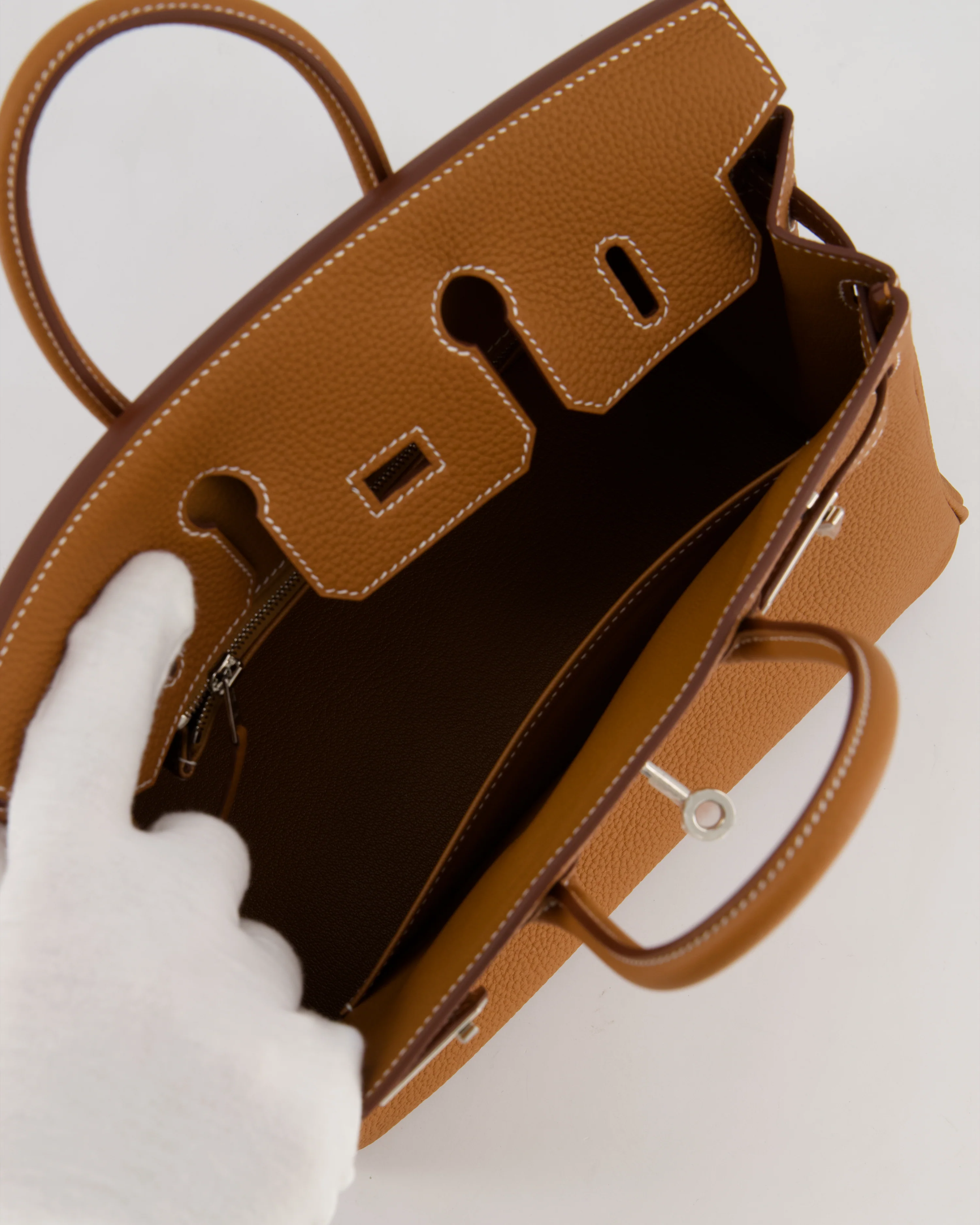 Hermès Birkin 25 Retourne Gold Togo Leather with Palladium Hardware - Image 20