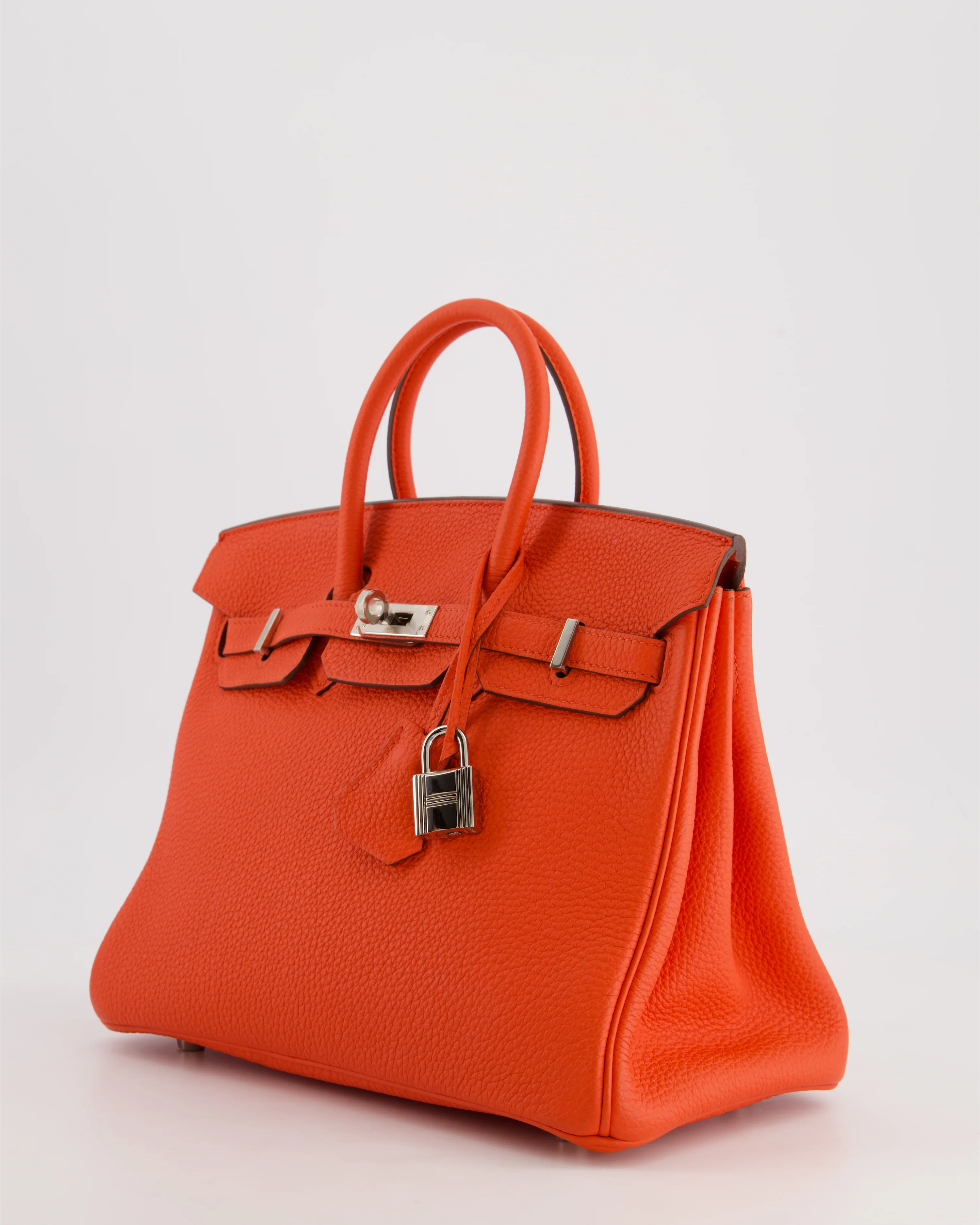 Hermès Birkin 25 Retourne Bag in Capucine Togo Leather and Palladium Hardware - Image 11