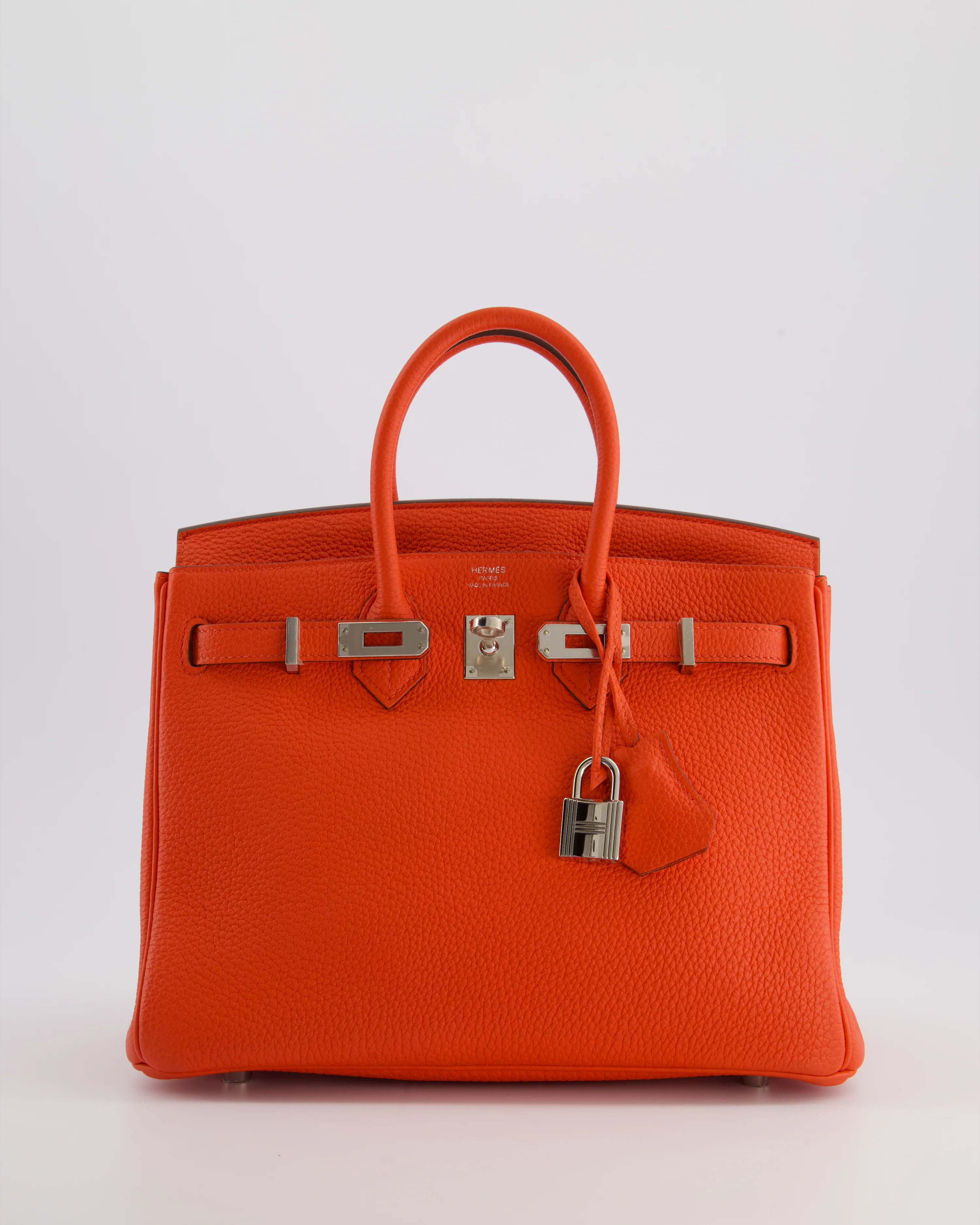 Hermès Birkin 25 Retourne Bag in Capucine Togo Leather and Palladium Hardware - Image 4