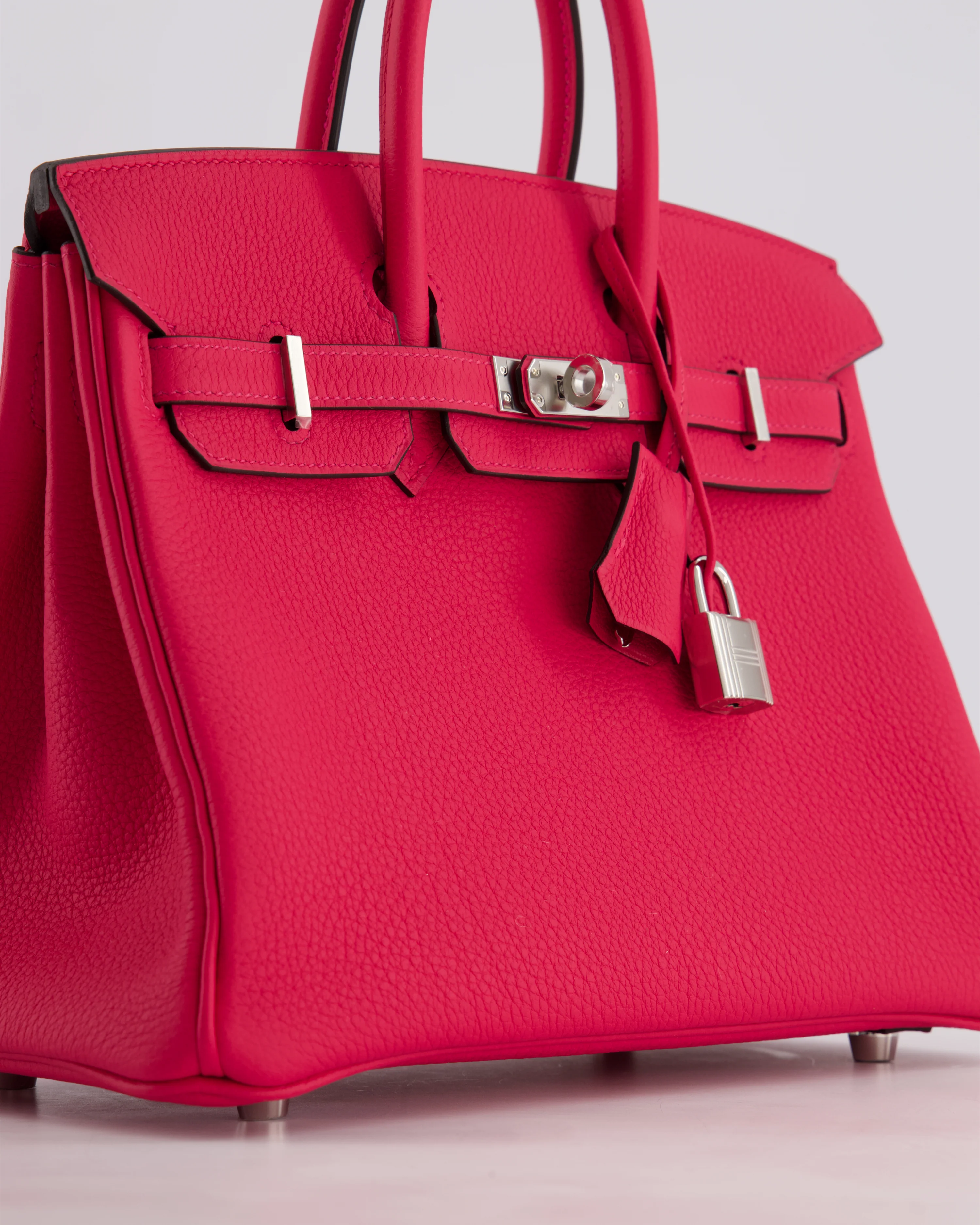 *RARE* Hermès Birkin 25 Retourne Bag in Rose Mexico Togo Leather with Palladium Hardware - Image 11