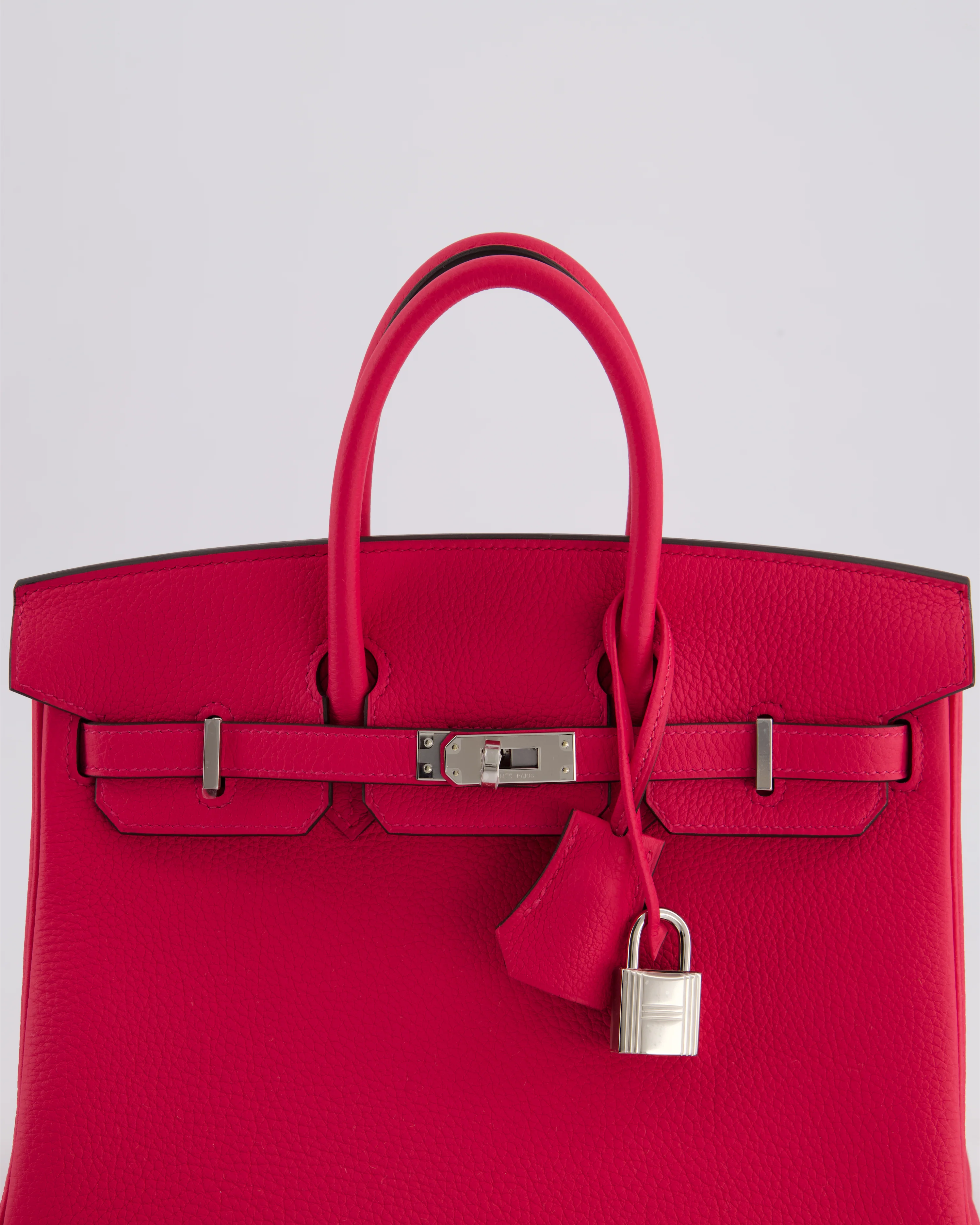 *RARE* Hermès Birkin 25 Retourne Bag in Rose Mexico Togo Leather with Palladium Hardware - Image 16