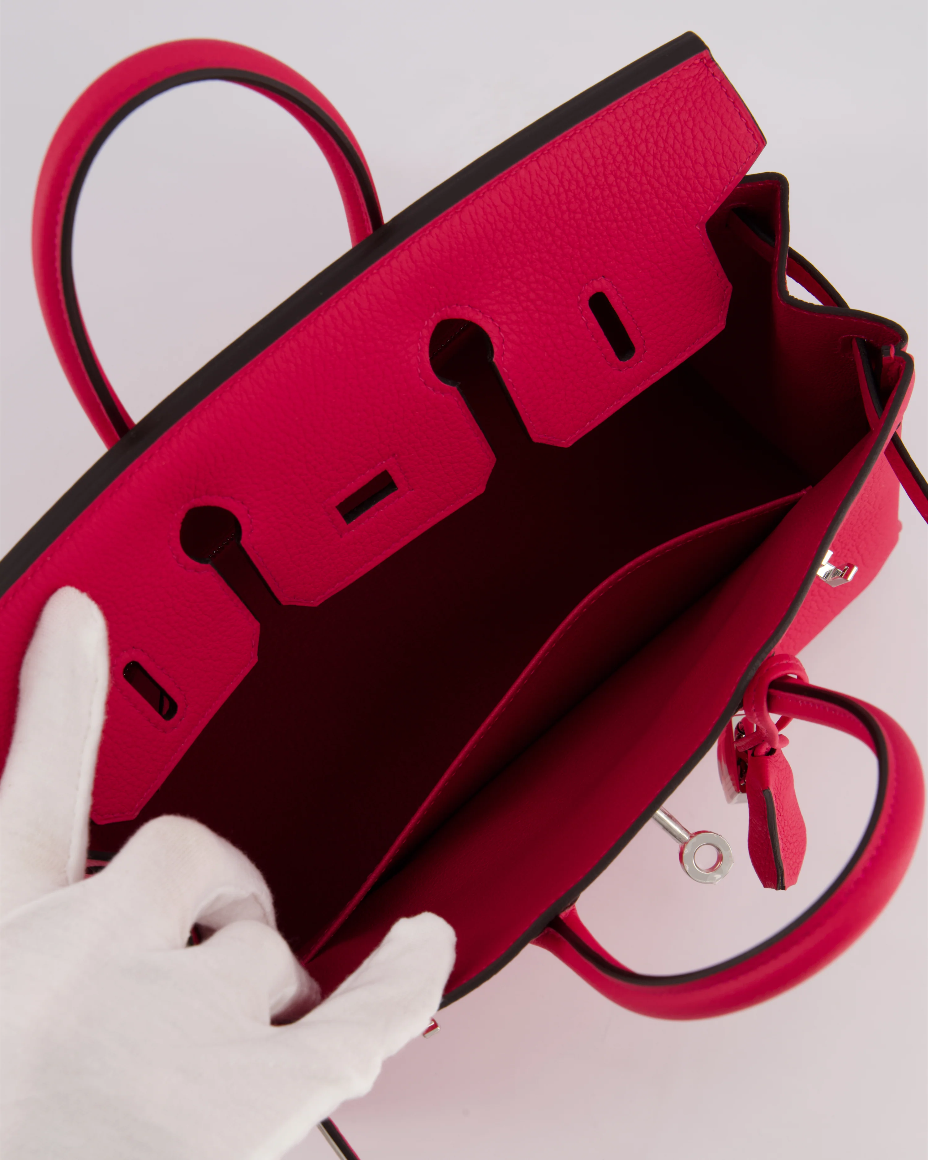 *RARE* Hermès Birkin 25 Retourne Bag in Rose Mexico Togo Leather with Palladium Hardware - Image 21
