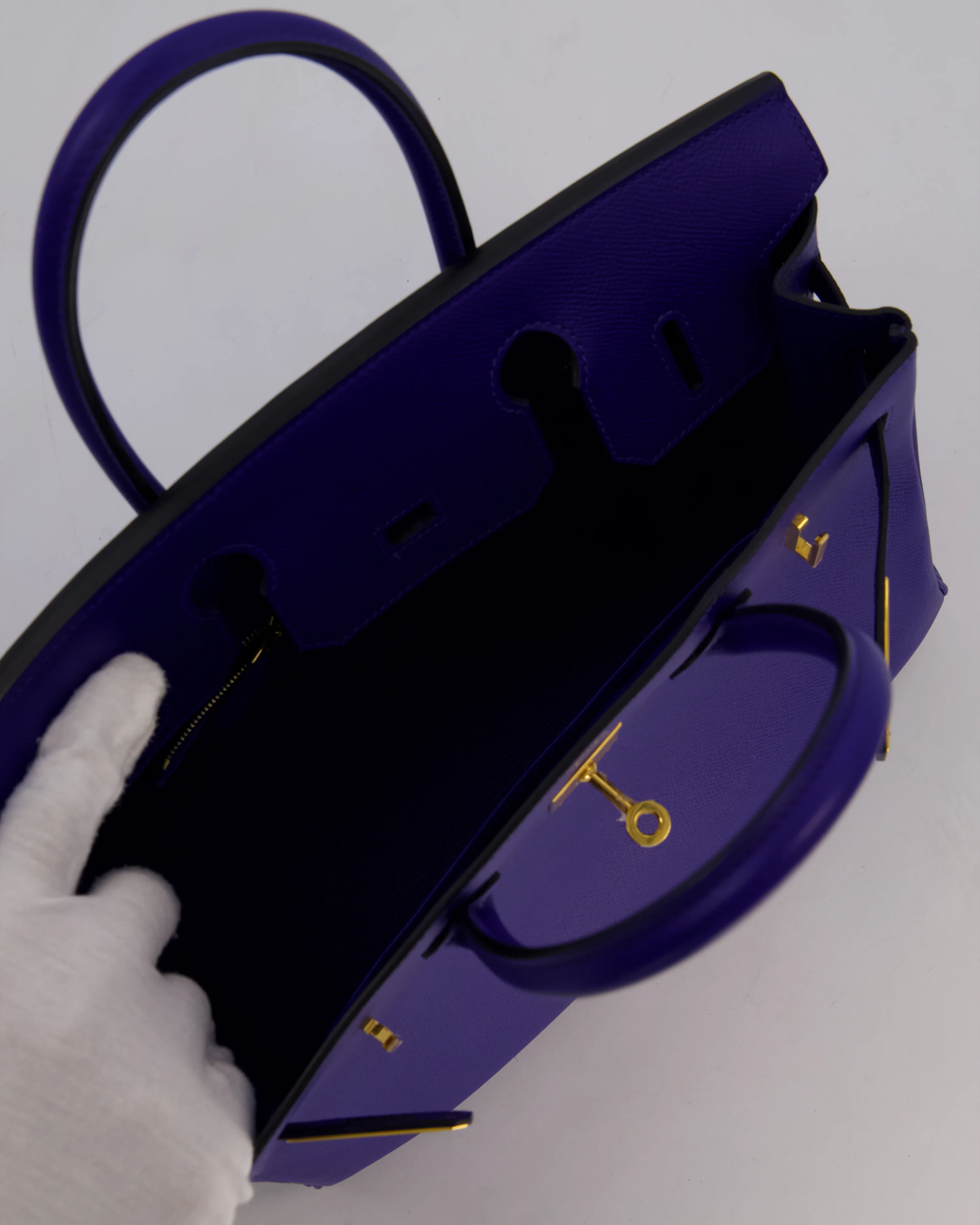Hermès Birkin 30 Retourne Bag in Bleu Electrique Epsom Leather with Gold Hardware - Image 17