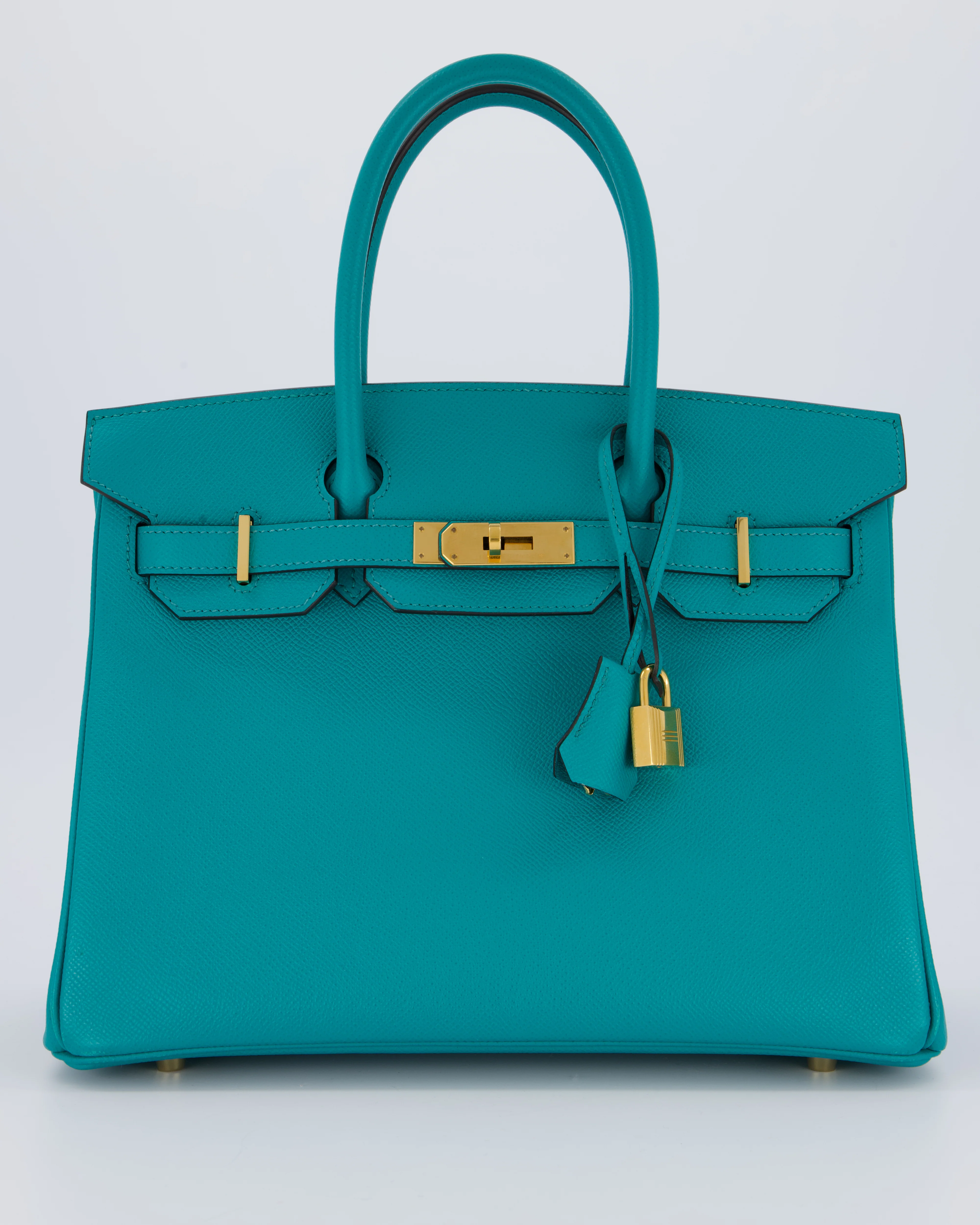 Hermès Birkin 30cm Retourne Bag In Blue Paon Espom Leather With Gold Hardware