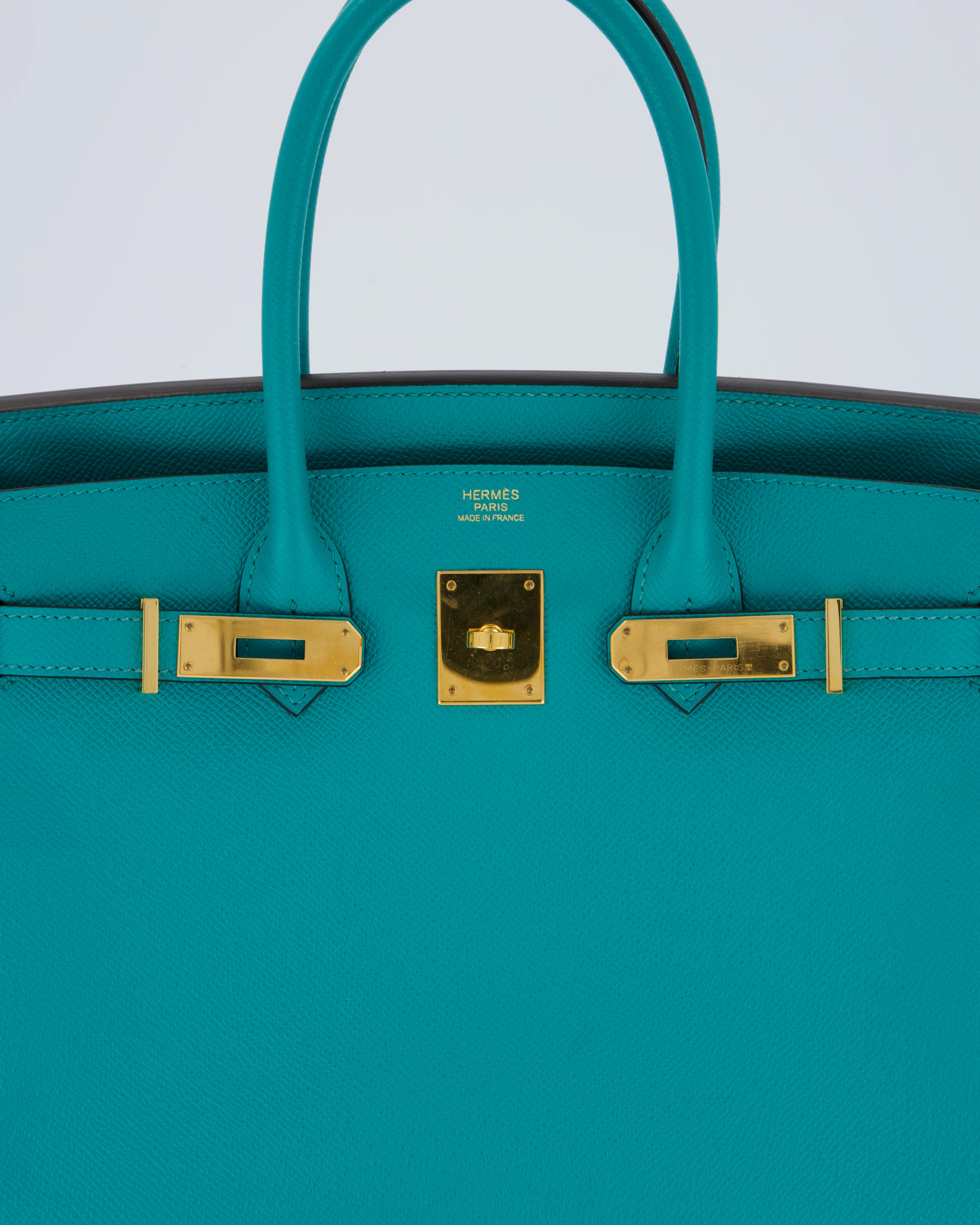 Hermès Birkin 30cm Retourne Bag In Blue Paon Espom Leather With Gold Hardware - Image 10