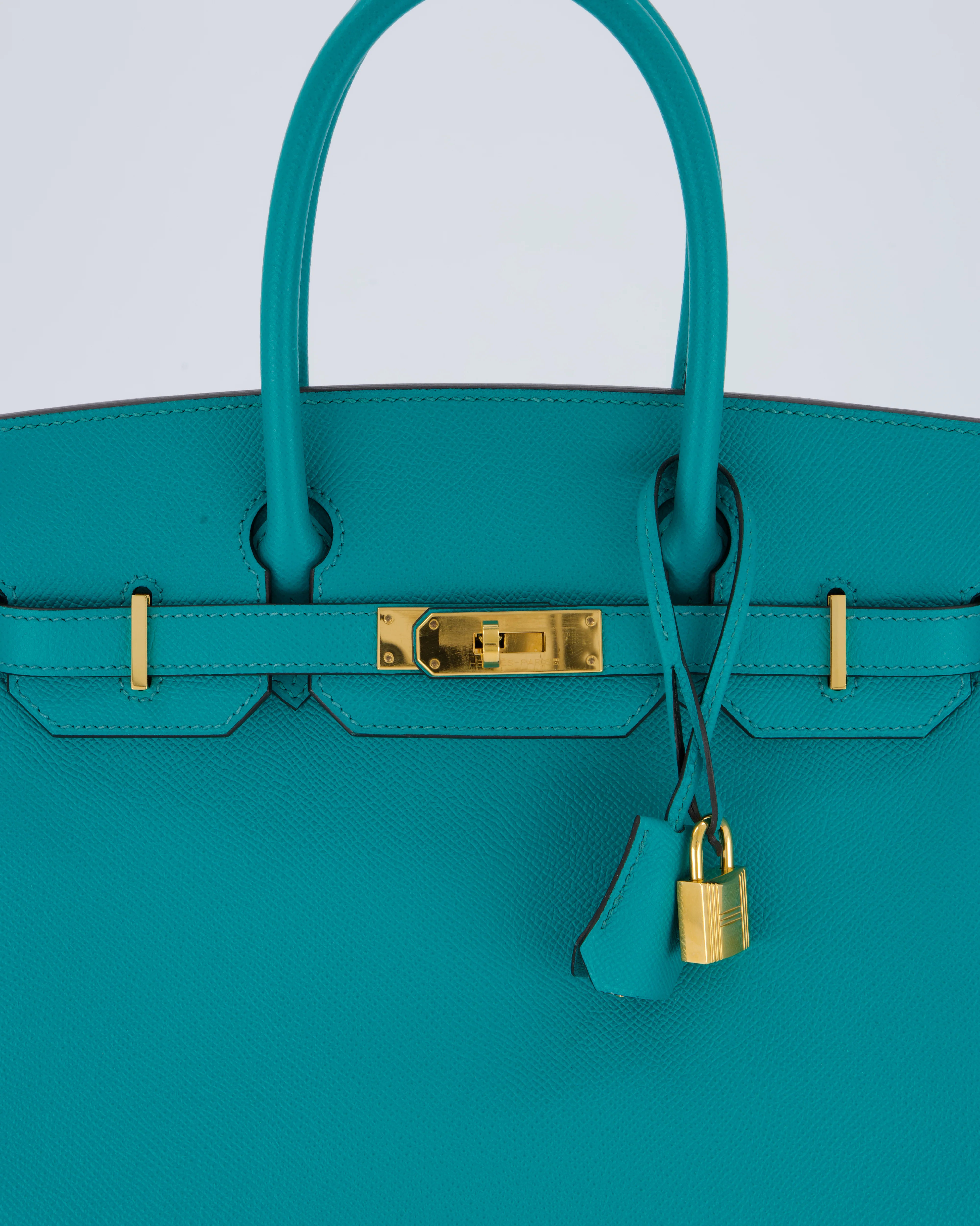 Hermès Birkin 30cm Retourne Bag In Blue Paon Espom Leather With Gold Hardware - Image 11