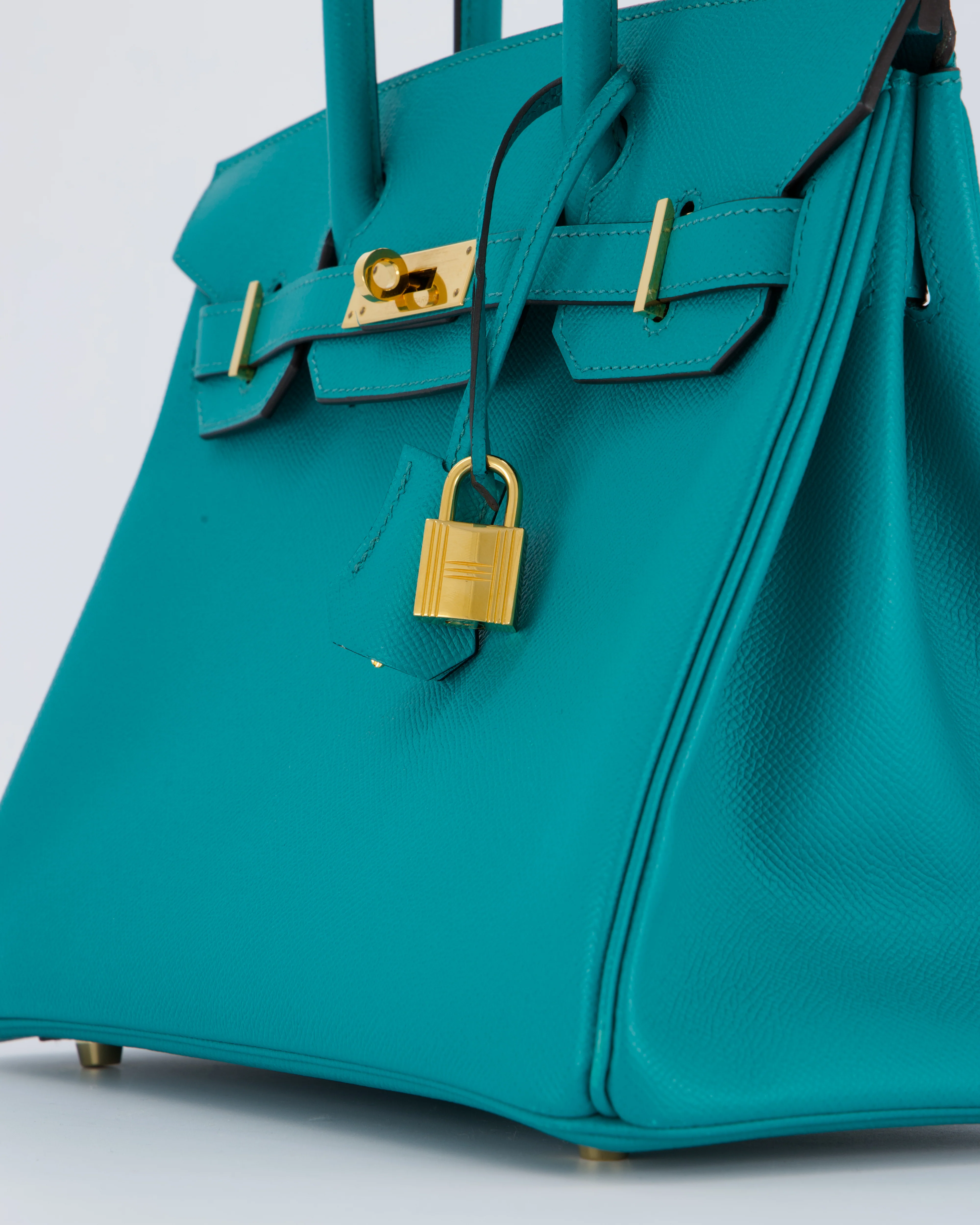 Hermès Birkin 30cm Retourne Bag In Blue Paon Espom Leather With Gold Hardware - Image 12