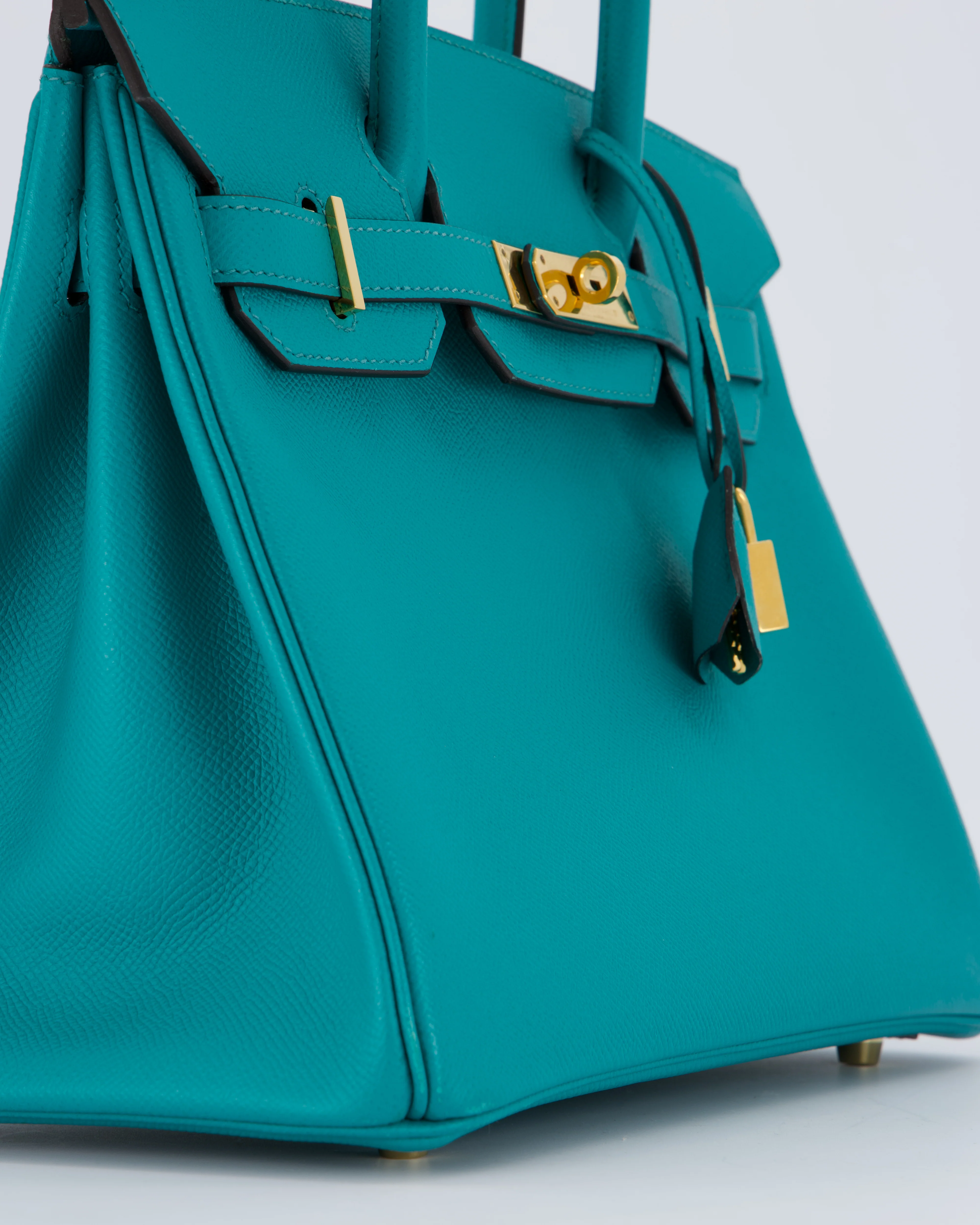 Hermès Birkin 30cm Retourne Bag In Blue Paon Espom Leather With Gold Hardware - Image 13