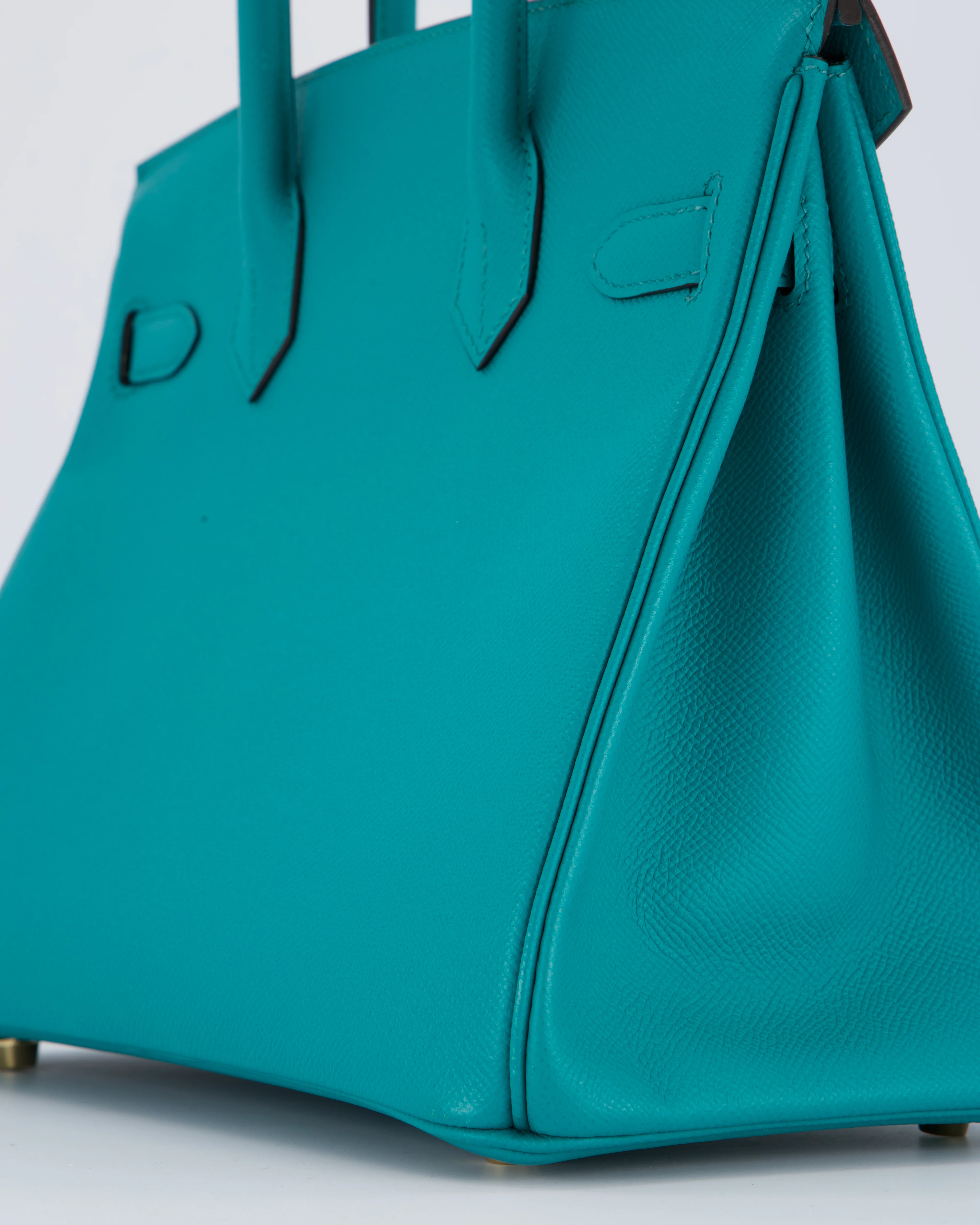 Hermès Birkin 30cm Retourne Bag In Blue Paon Espom Leather With Gold Hardware - Image 14
