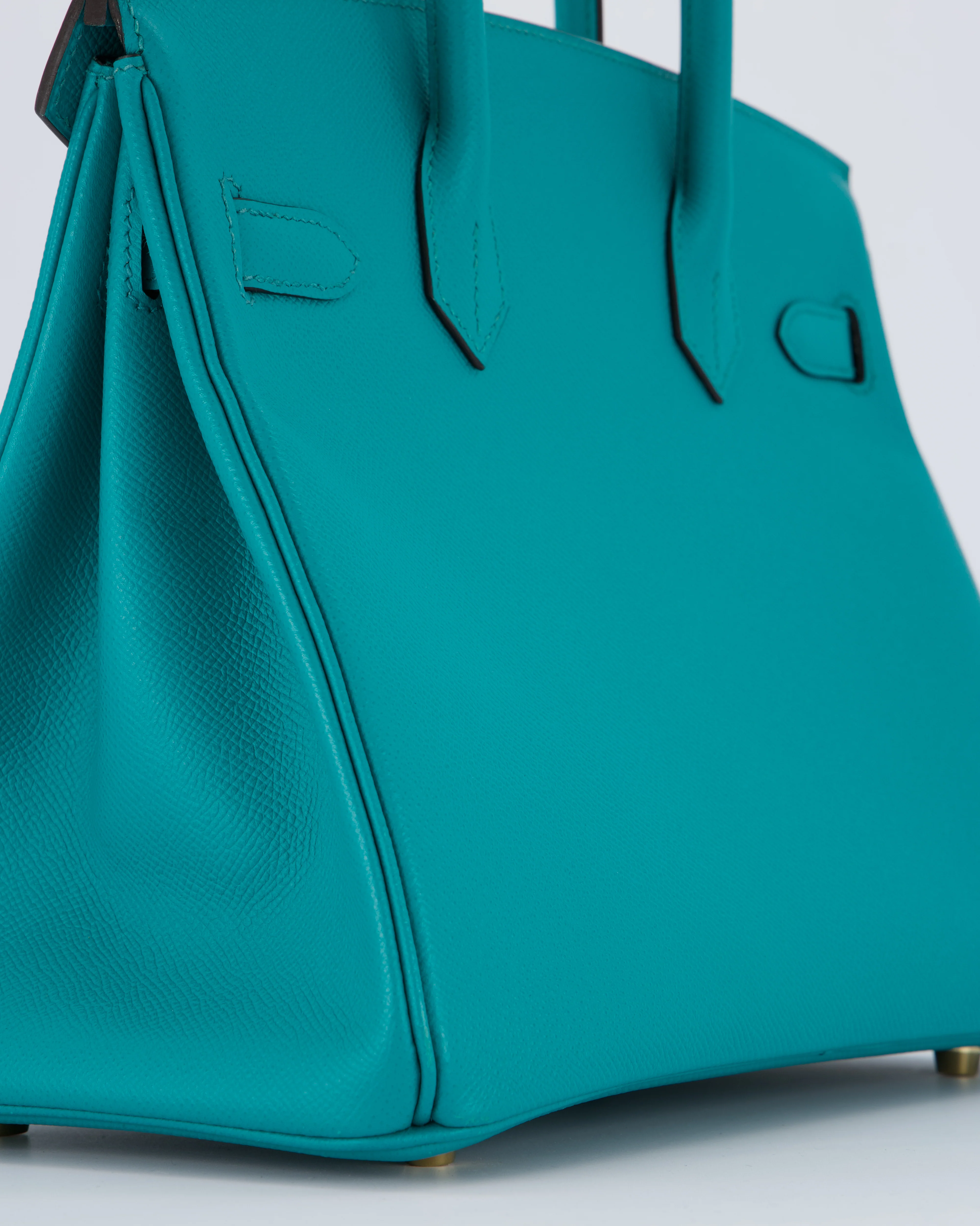 Hermès Birkin 30cm Retourne Bag In Blue Paon Espom Leather With Gold Hardware - Image 15