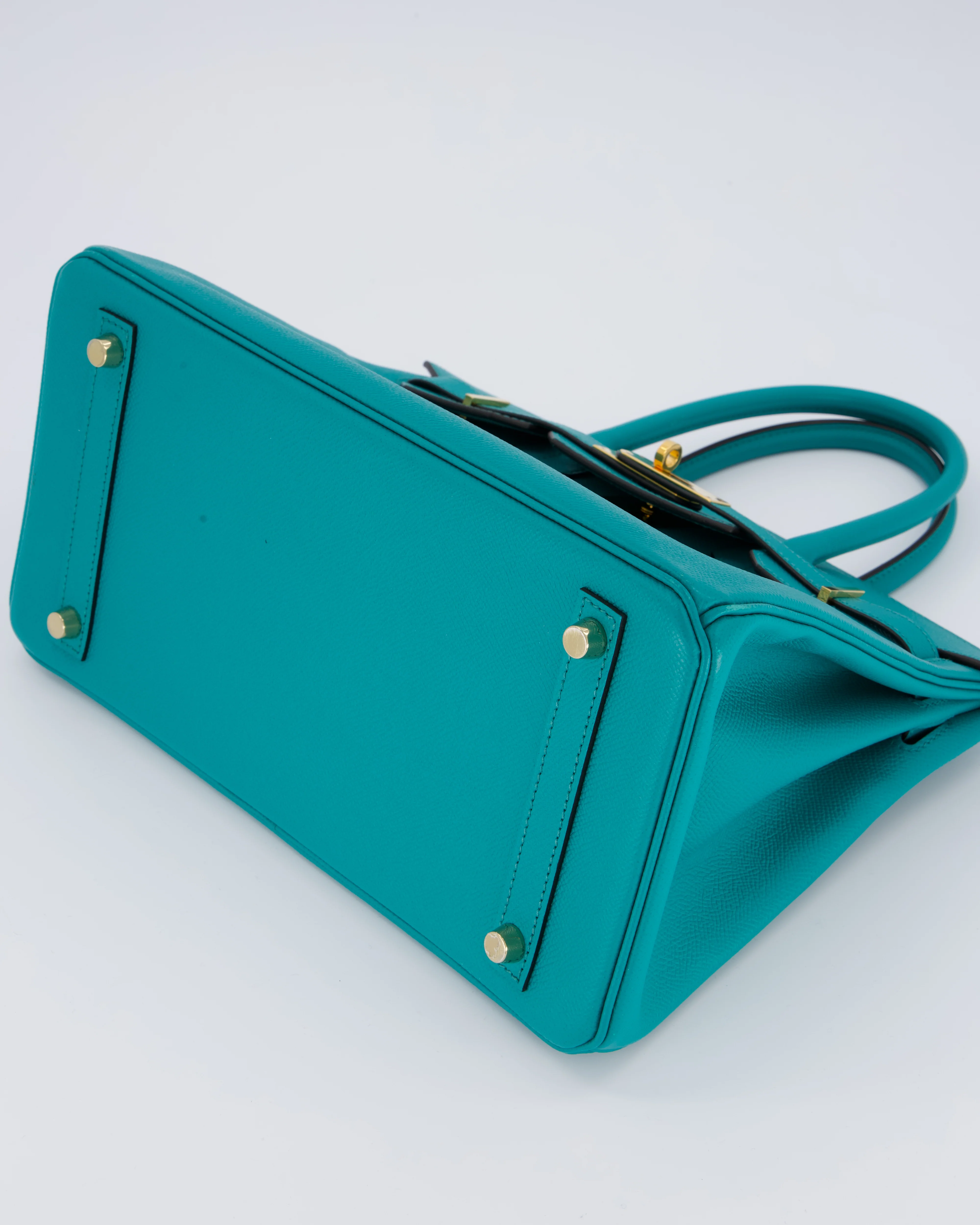 Hermès Birkin 30cm Retourne Bag In Blue Paon Espom Leather With Gold Hardware - Image 19
