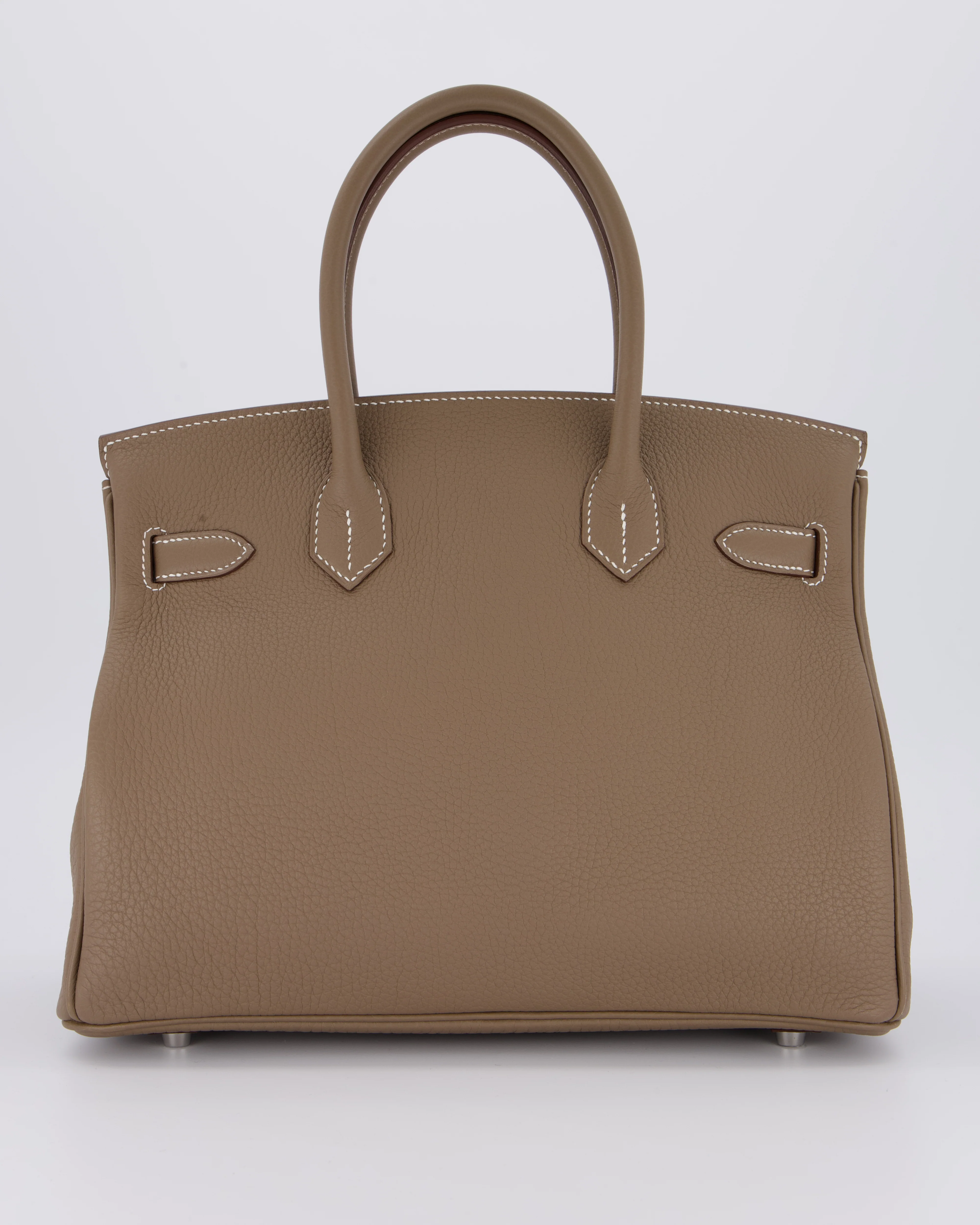*VERY RARE* Hermès Birkin 30 Retourne Bag in Etoupe Togo Leather with Palladium Hardware - Image 6