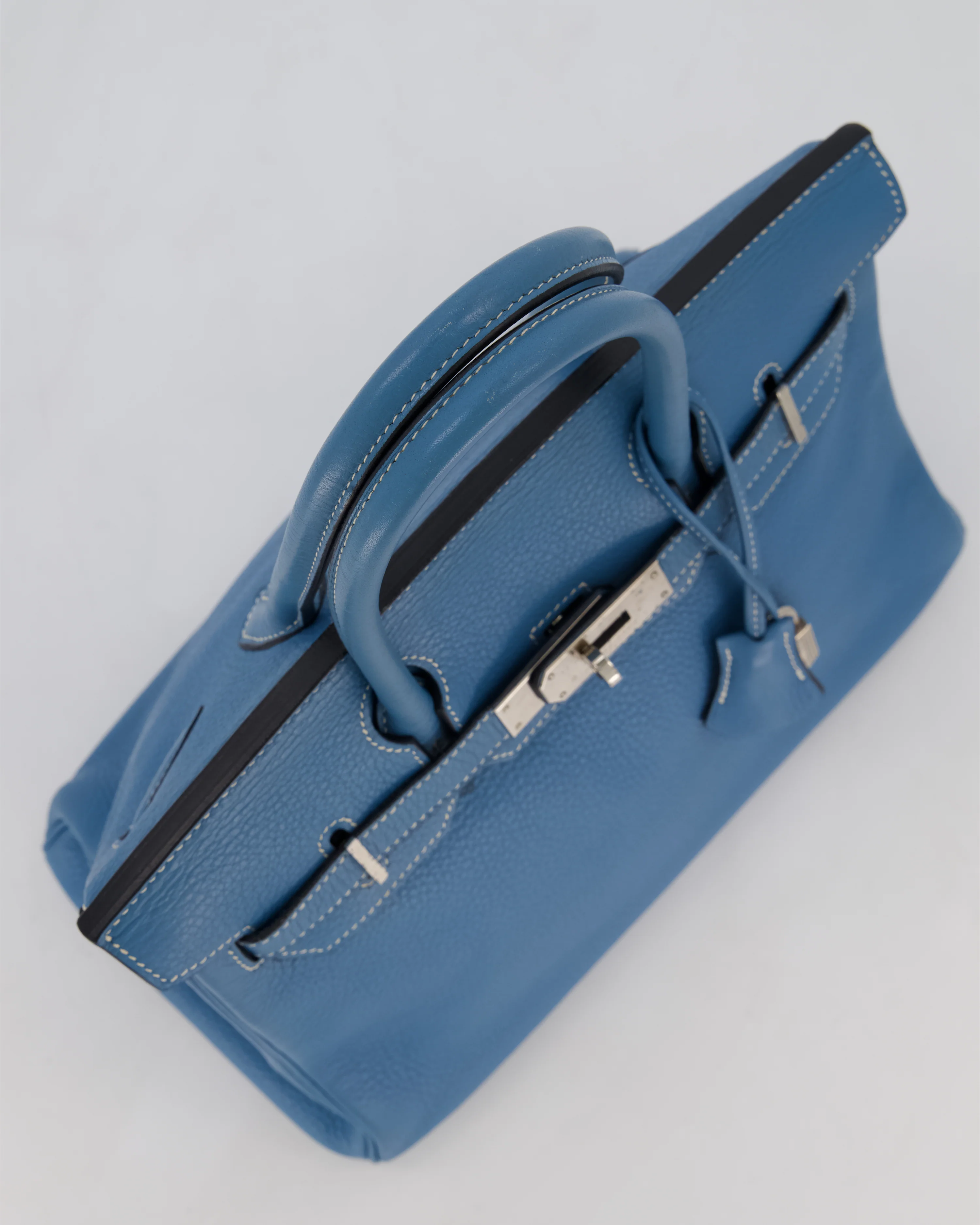 Hermès Birkin 30 Retourne Bag in Blue Jean Togo Leather with Palladium Hardware - Image 16