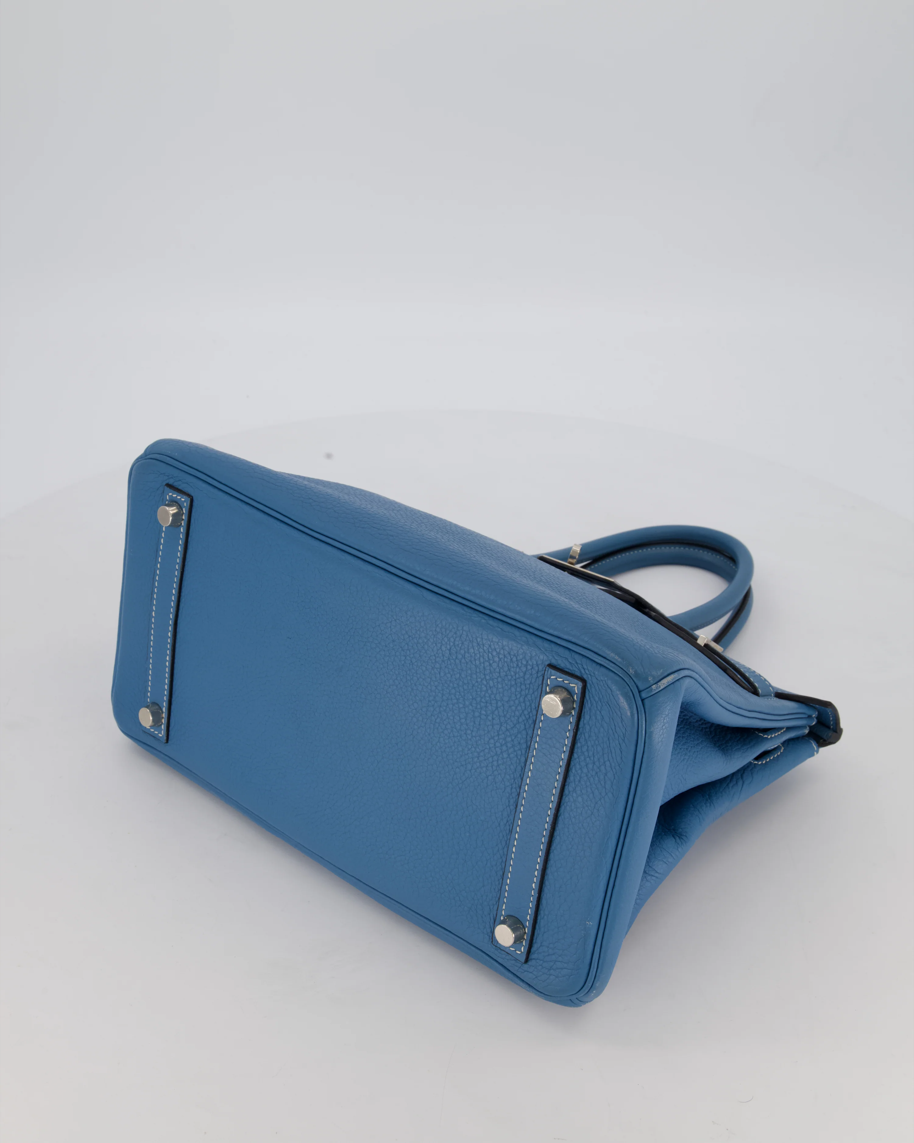 Hermès Birkin 30 Retourne Bag in Blue Jean Togo Leather with Palladium Hardware - Image 18